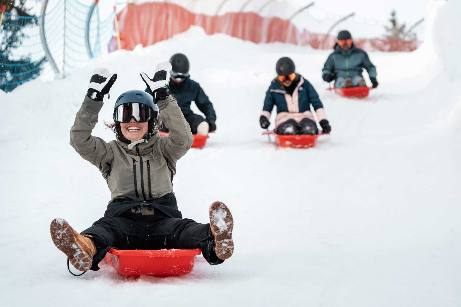 Tobaganning in Les Arcs