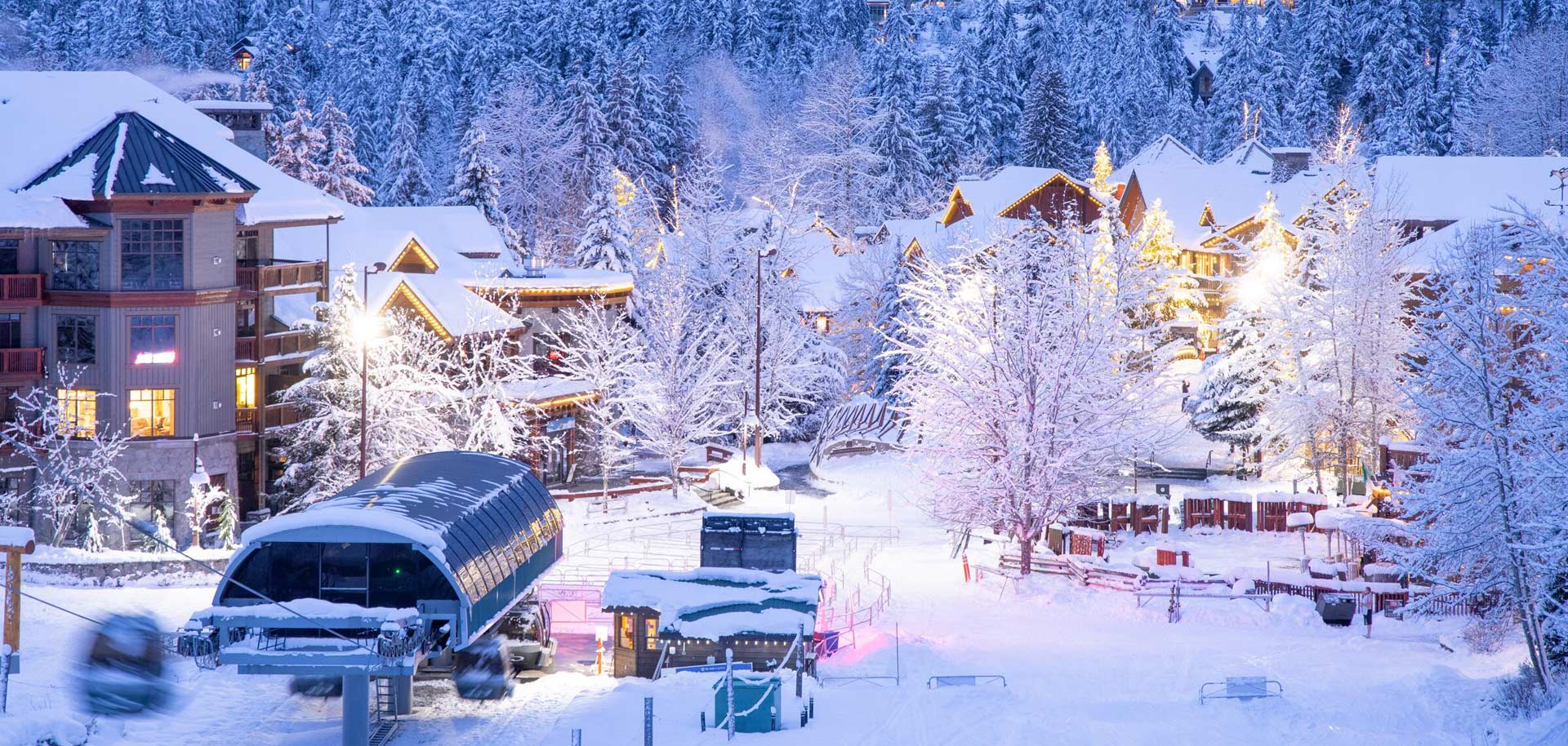 Whistler Village in the Snow