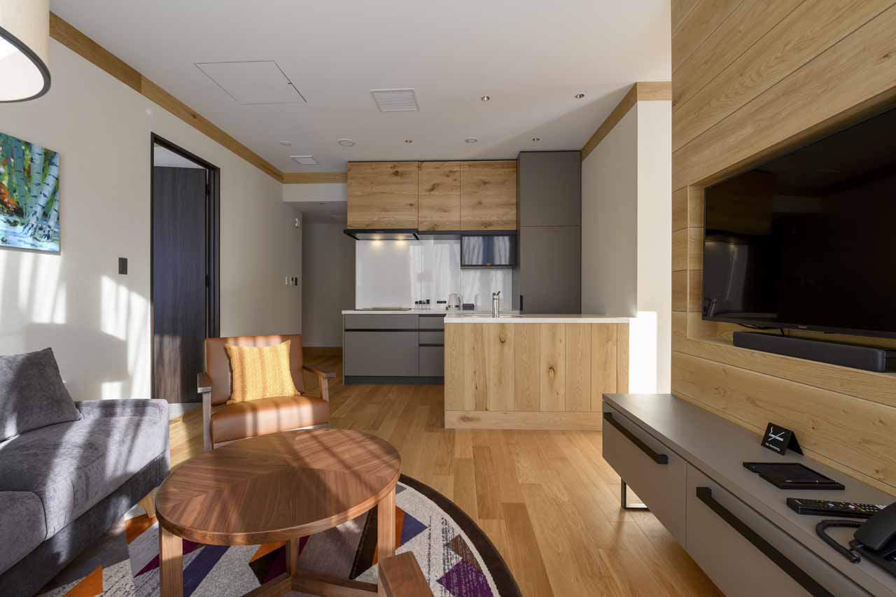 Living area with Apple TV at Yu Kiroro 3 Bedroom Deluxe in Kiroro
