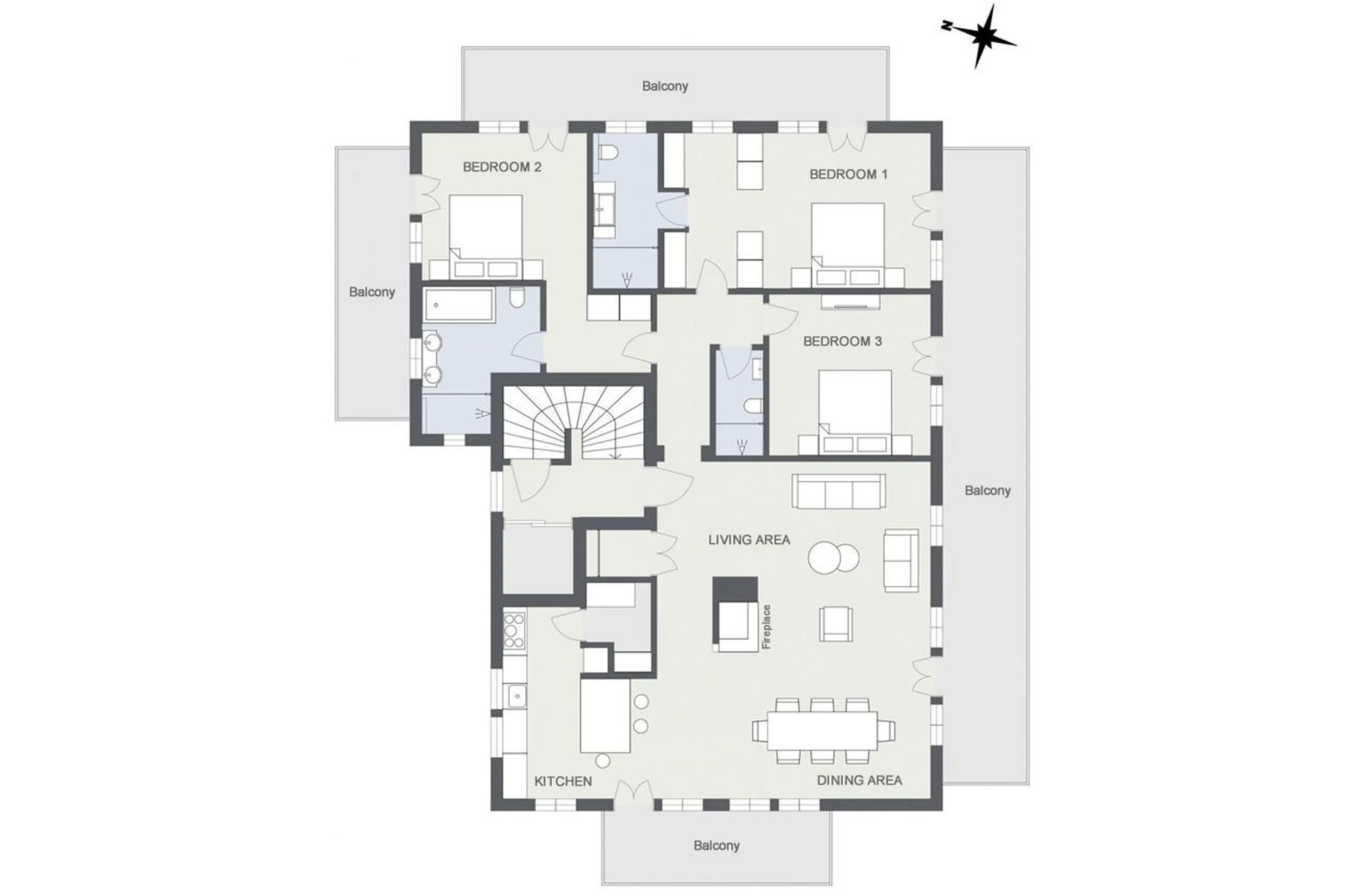 Floor plan of the Apartment Eggli in Gstaad