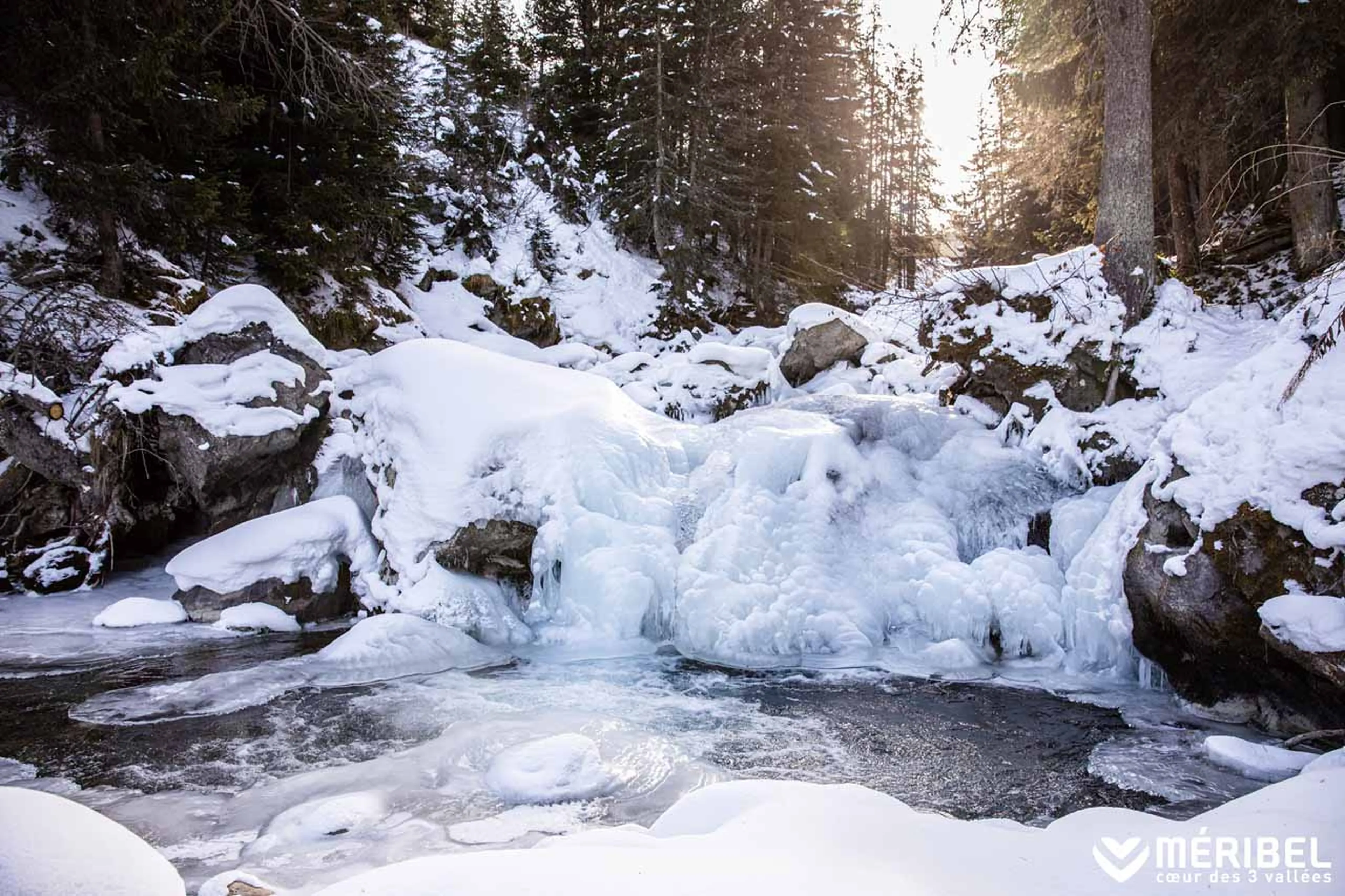 Ice waterfall nature Meribel