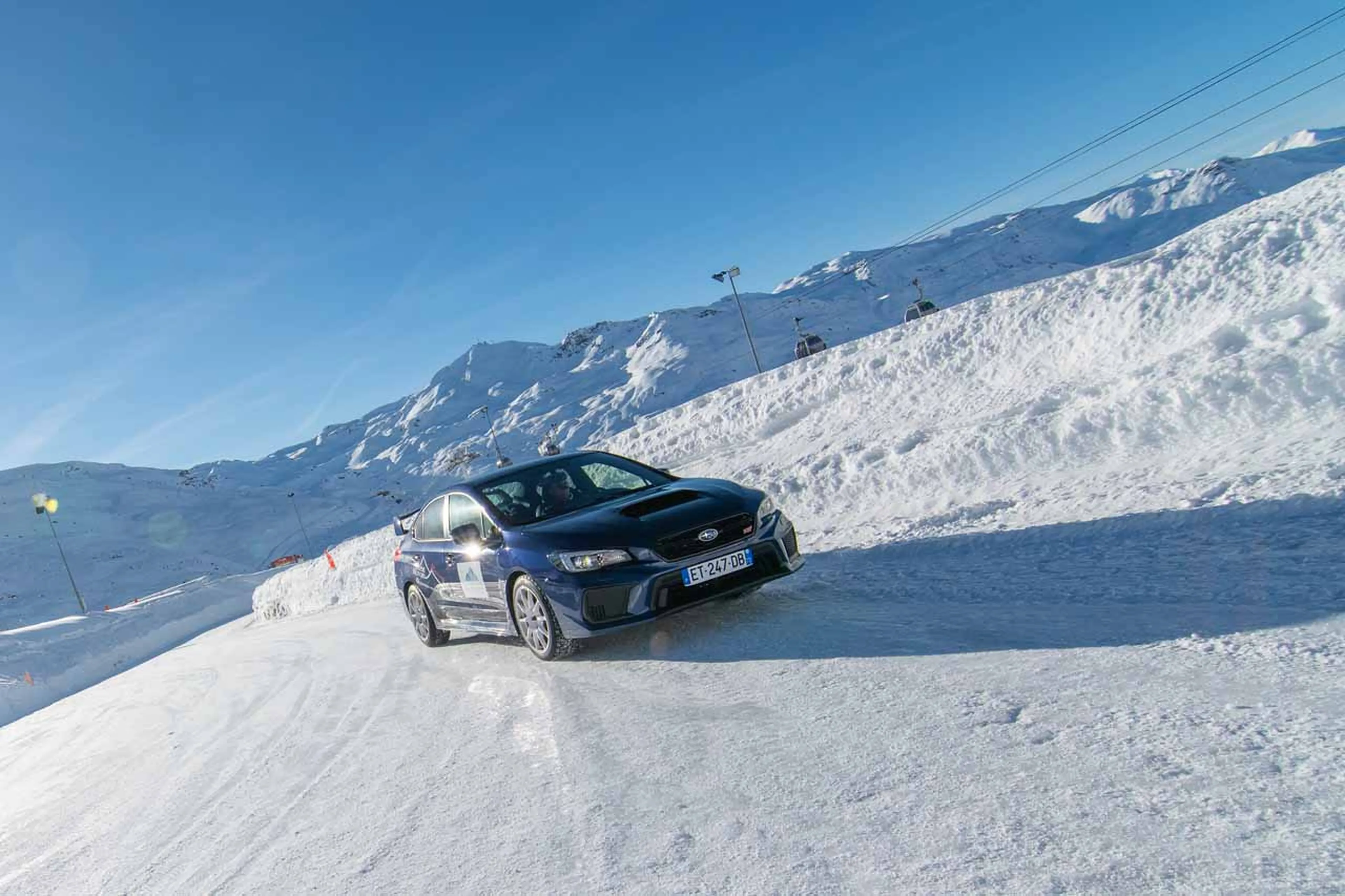 Ice driving in Val Thorens Subaru