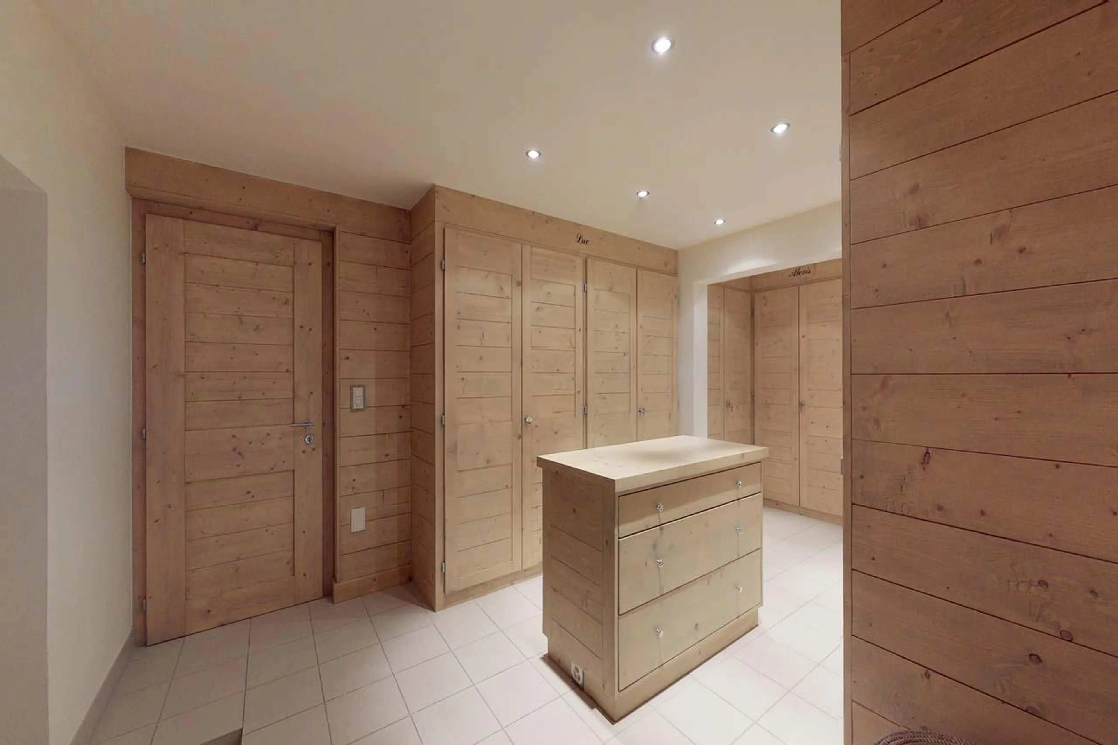 Ski and boot room at Chalet Albert-Luc in Verbier