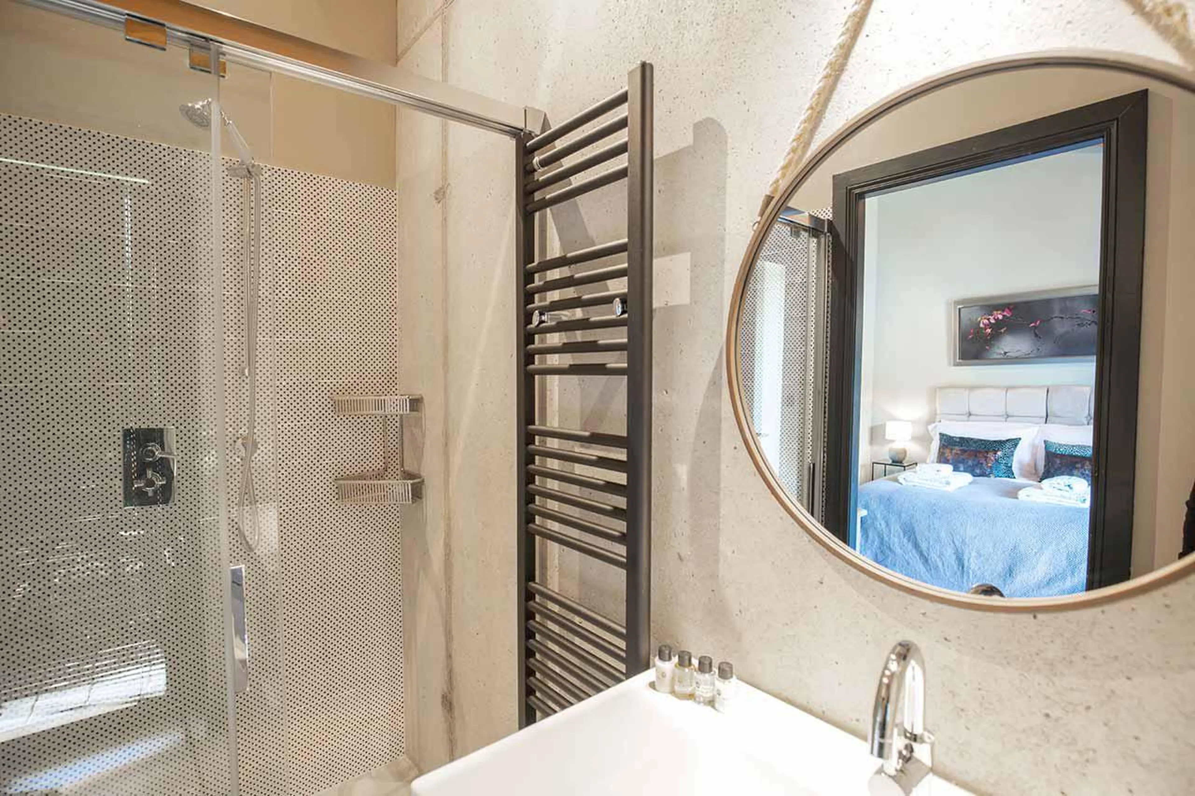 Shower in en-suite bathroom at Alpine Retreat in Morzine