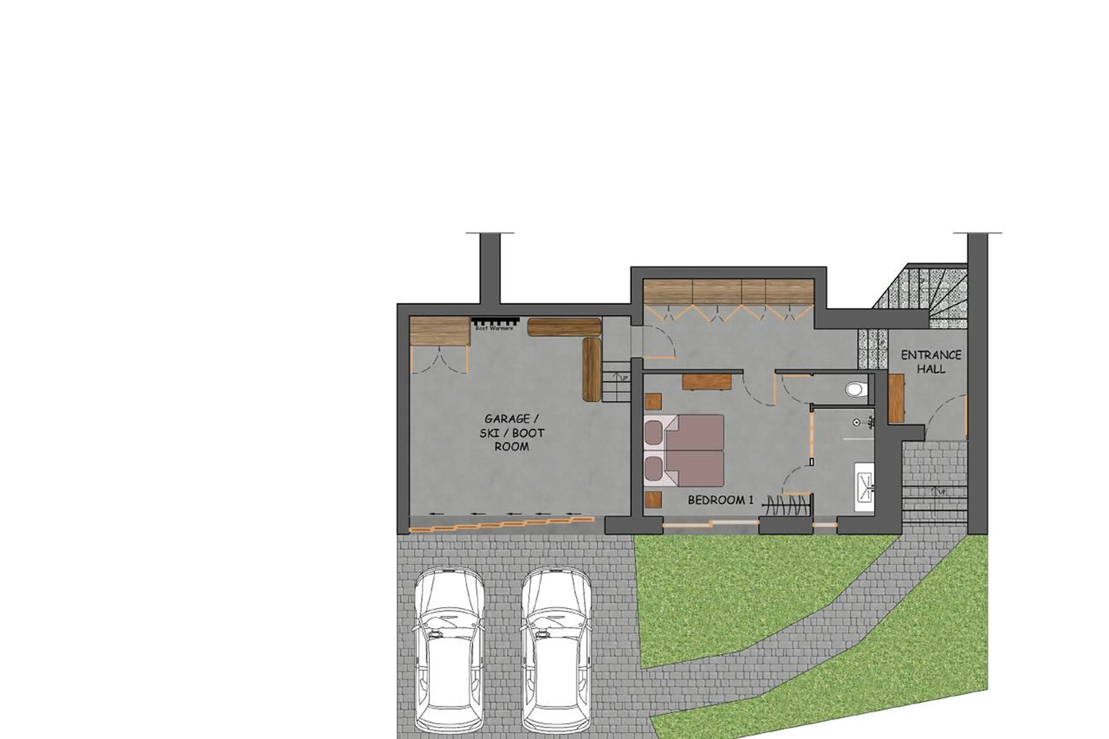 Level 0 floor plan of Alpine Retreat in Morzine
