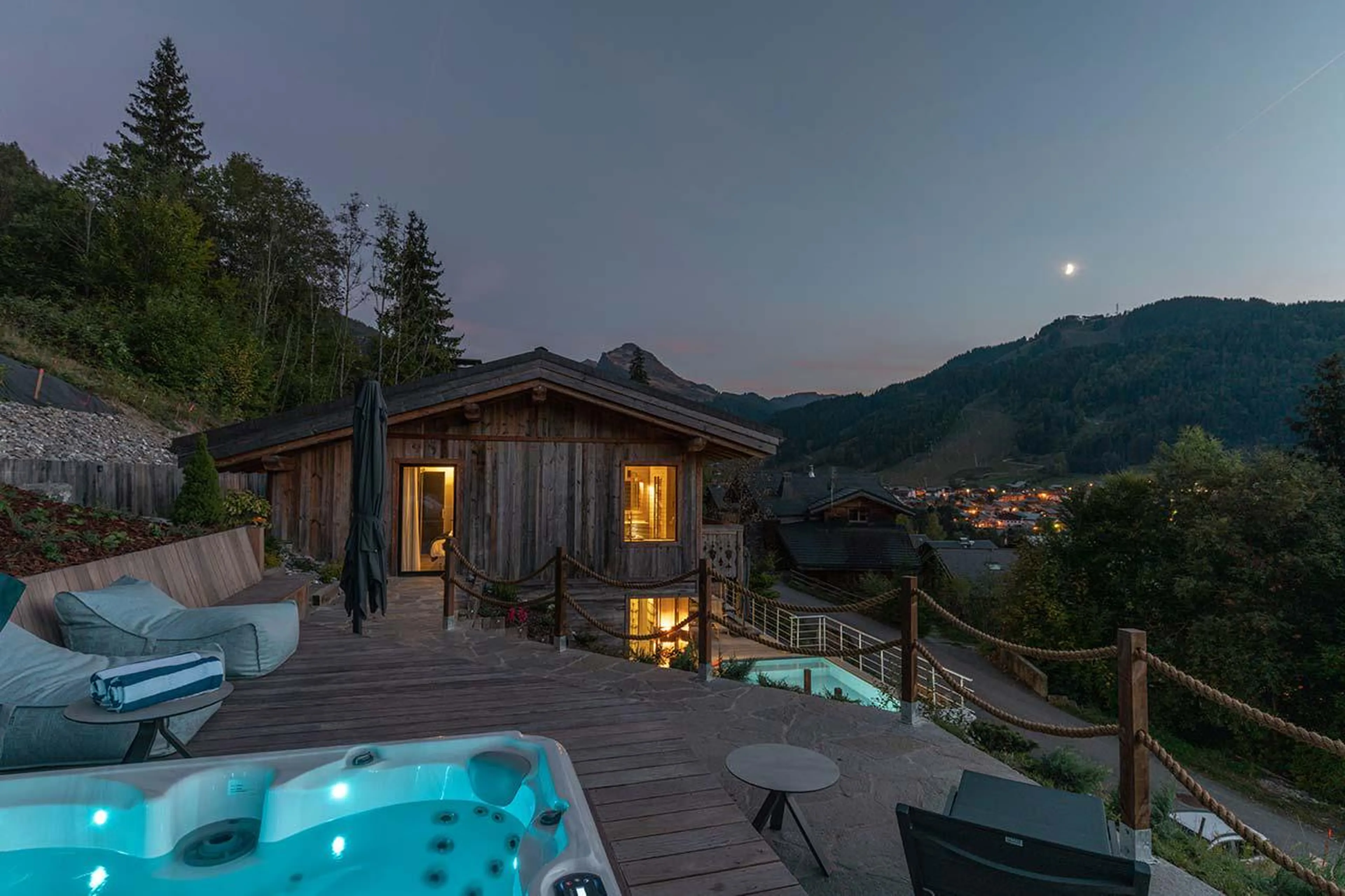View from hot tub at Alpine Retreat in Morzine