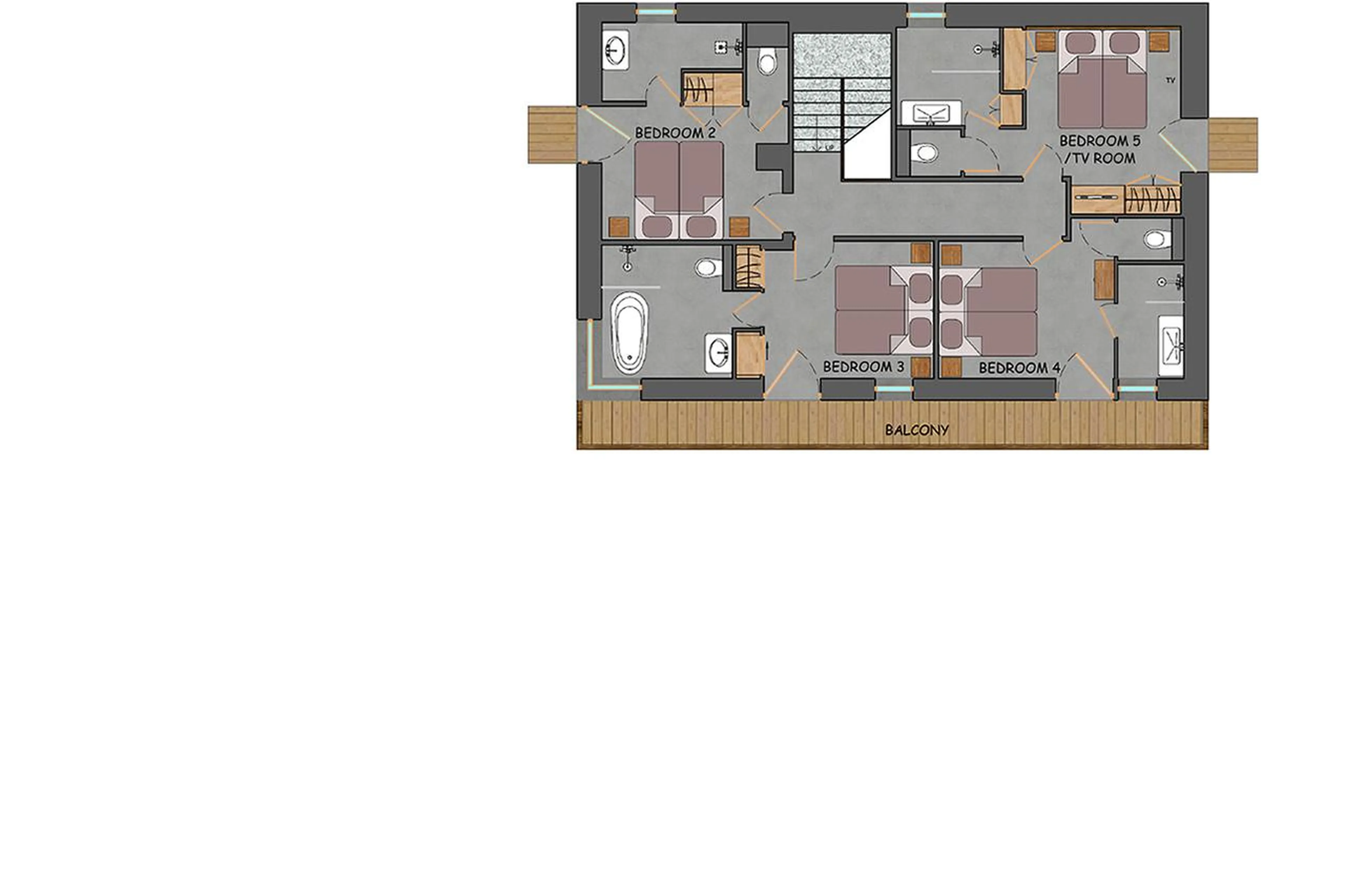 Level 2 floor plan of Alpine Retreat in Morzine