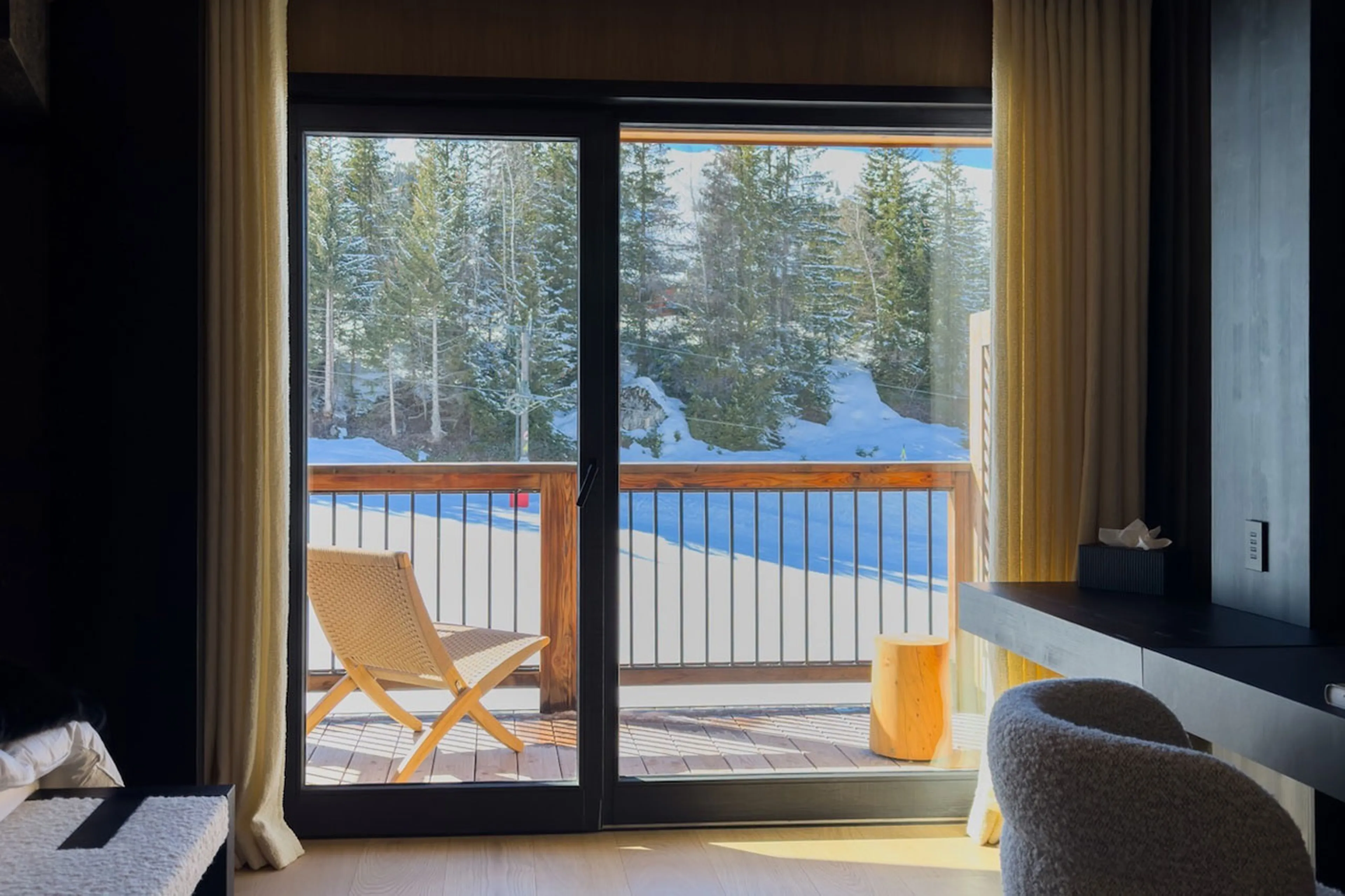 Bedroom 1 balcony at Altara Penthouse in Courchevel 1850