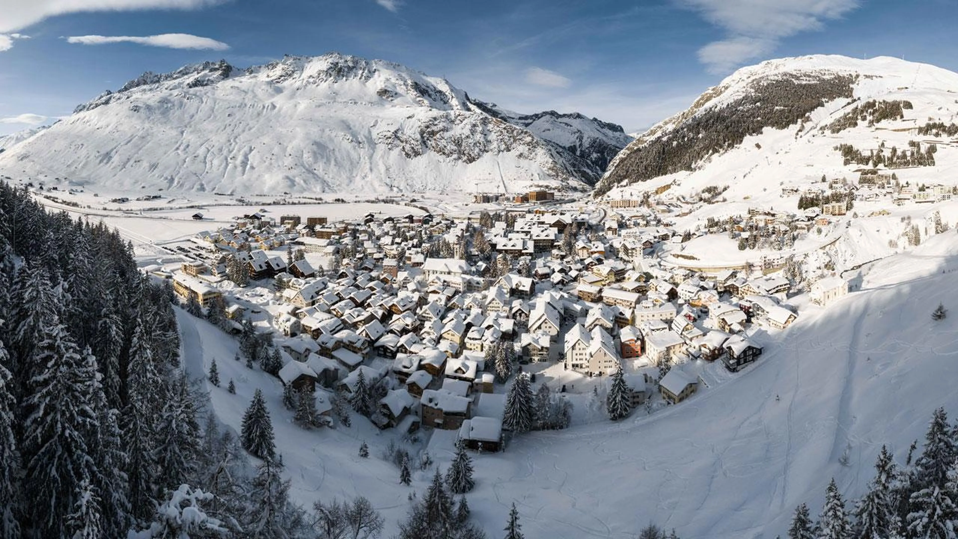 Aerial view of Andermatt ski resort