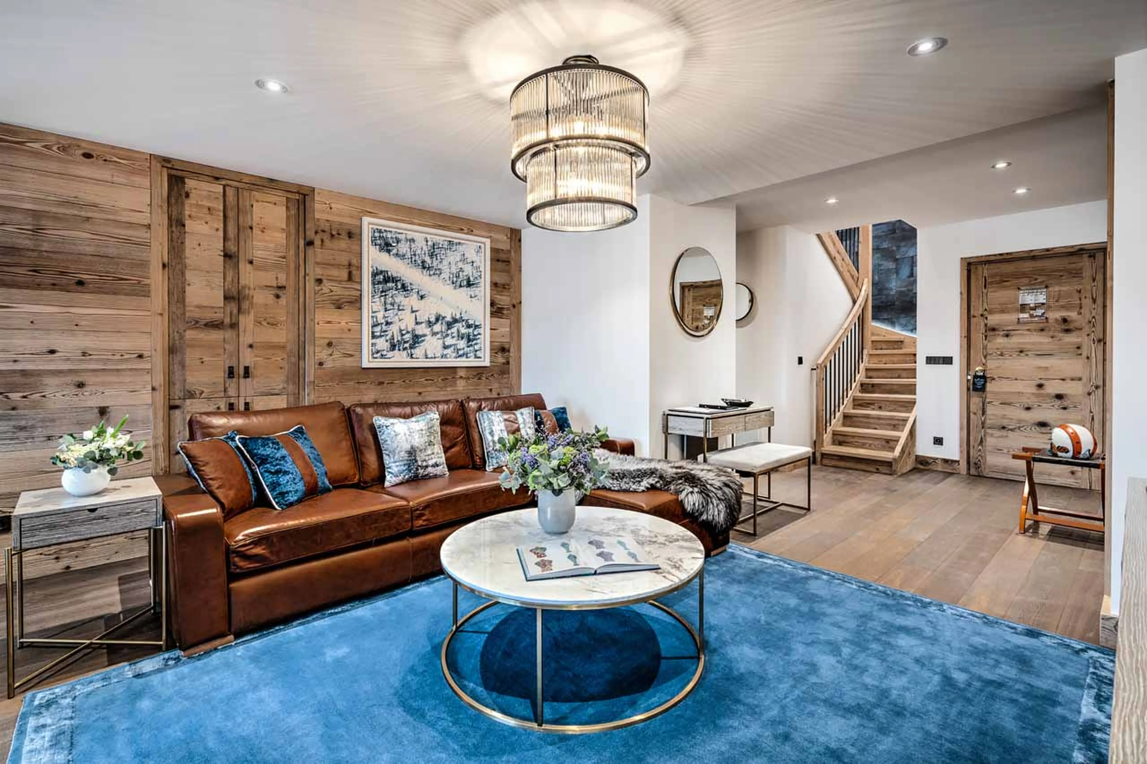 Sofa in living area at Apartment No. 209 in Courchevel 1850