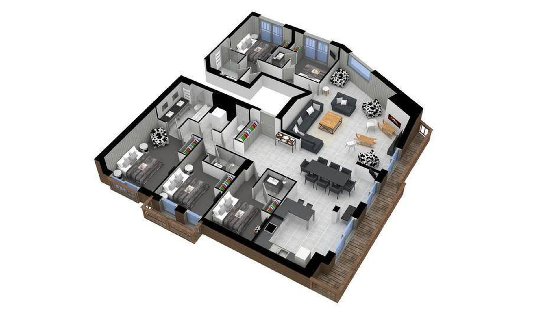Floor Plan of Apartment Abondance in Courchevel 1650