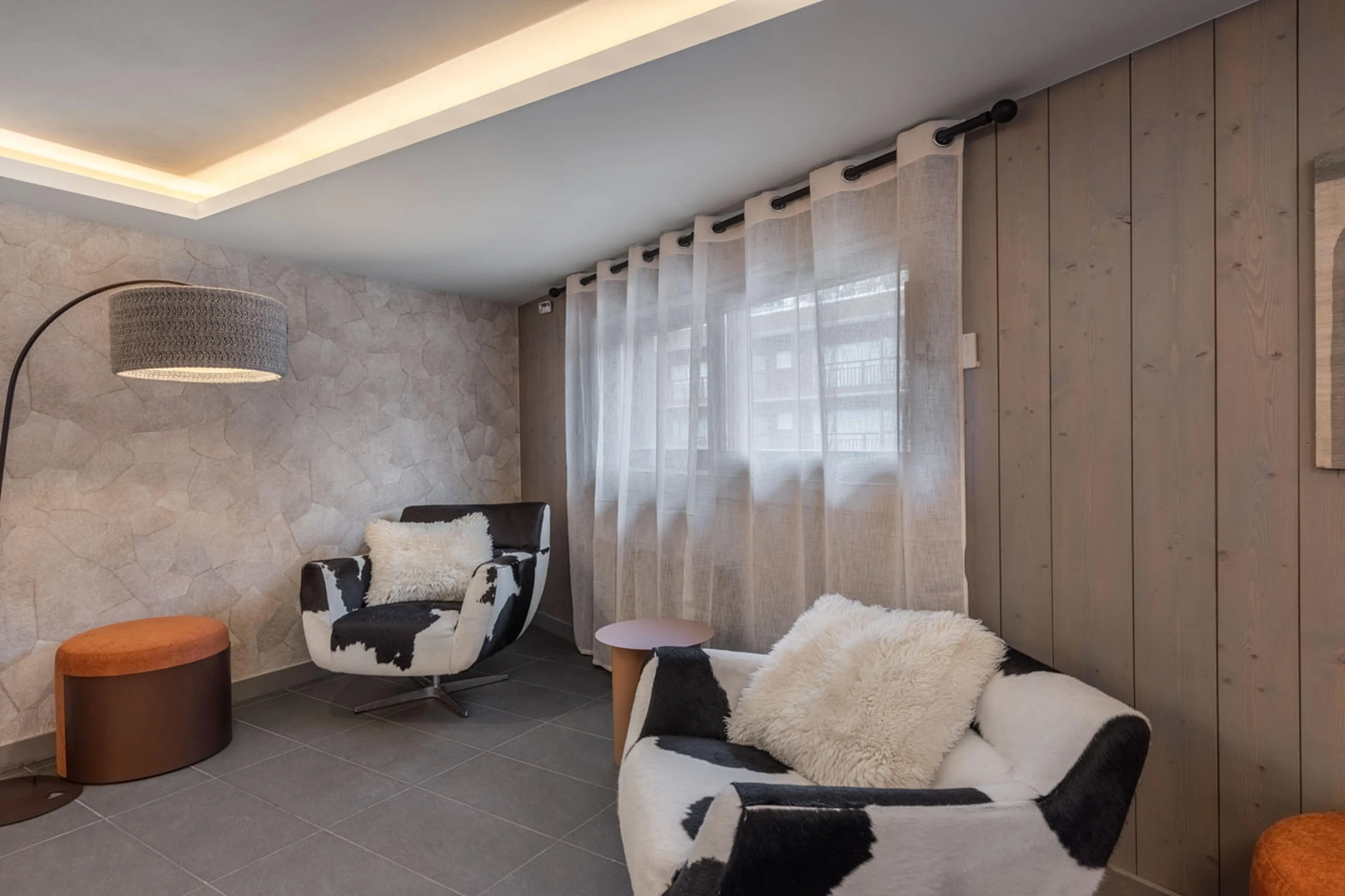 Stylish chairs in living room of Apartment Abondance in Courchevel 1650