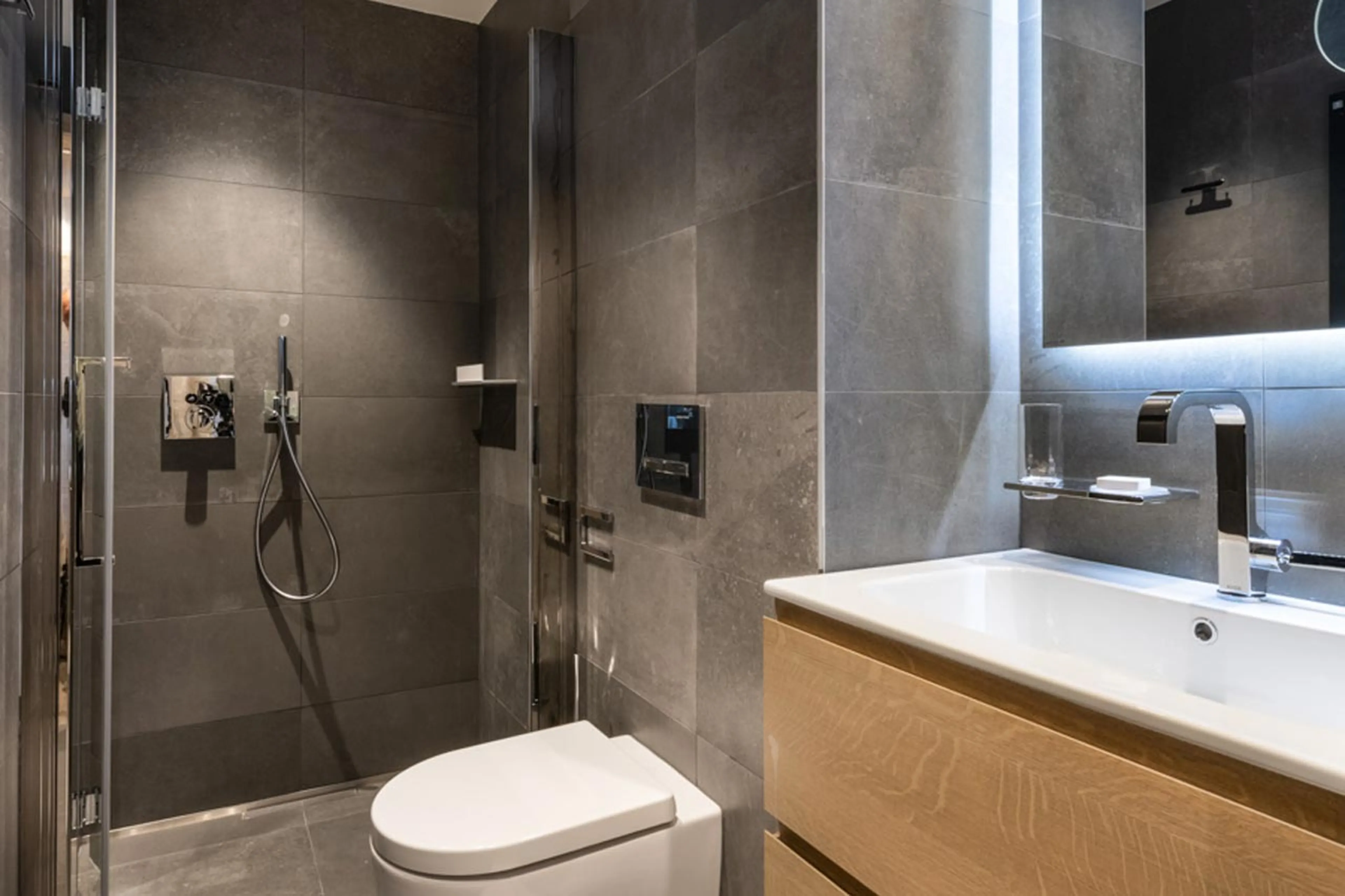 Shower room at Alaska Lodge 1 in Val d'Isere