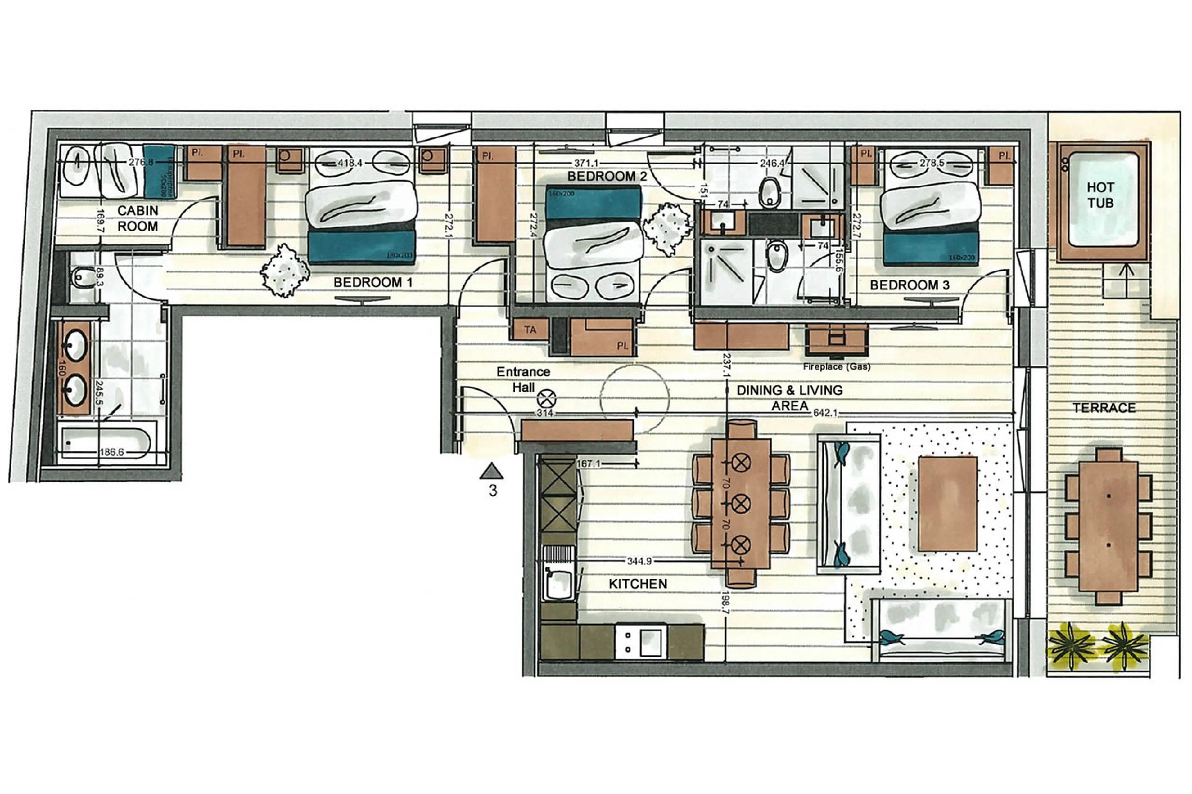 Floor plan of Apartment Alaska Lodge 3