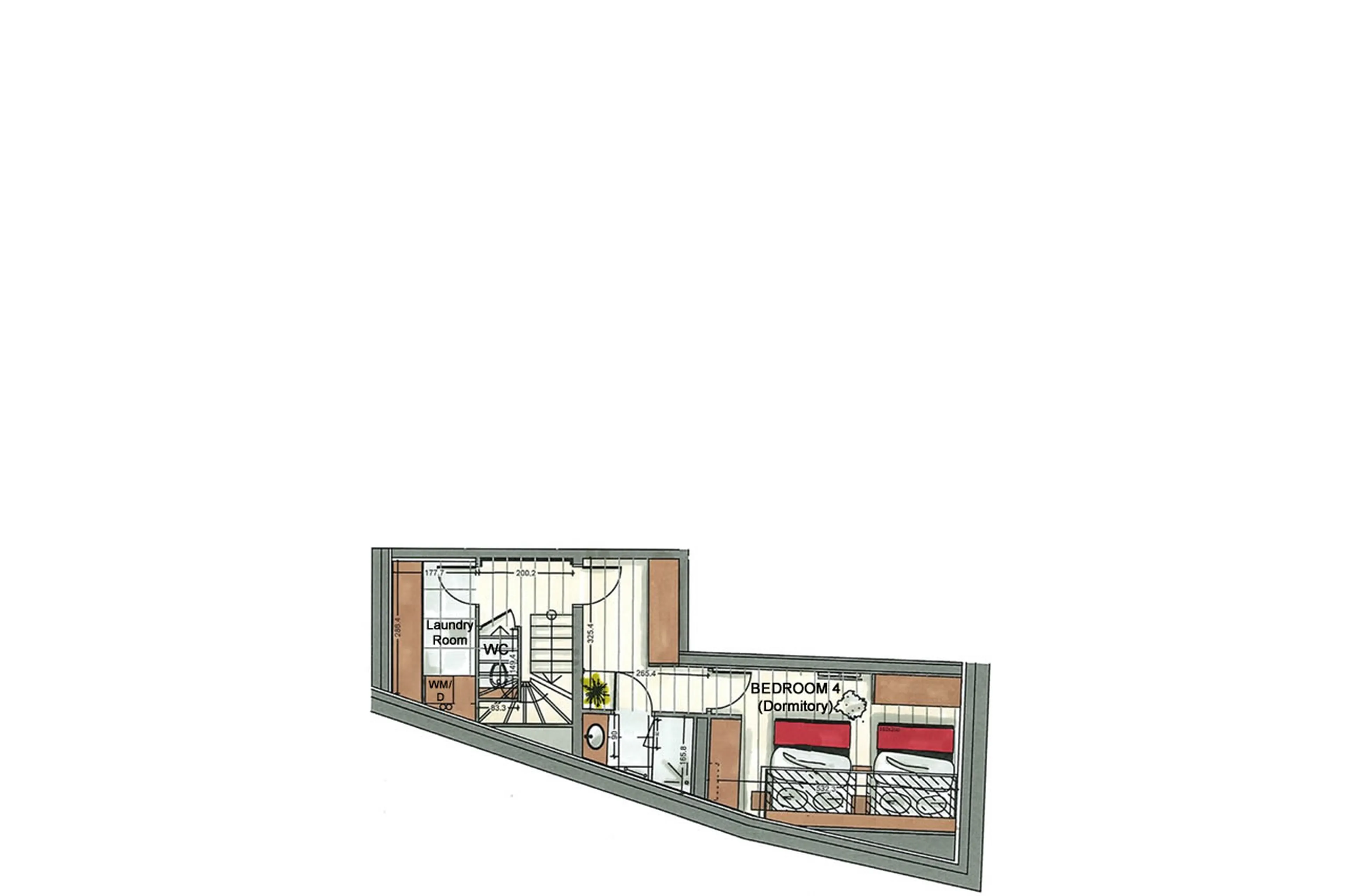 Lower level floor plan of Apartment Alaska Lodge 4