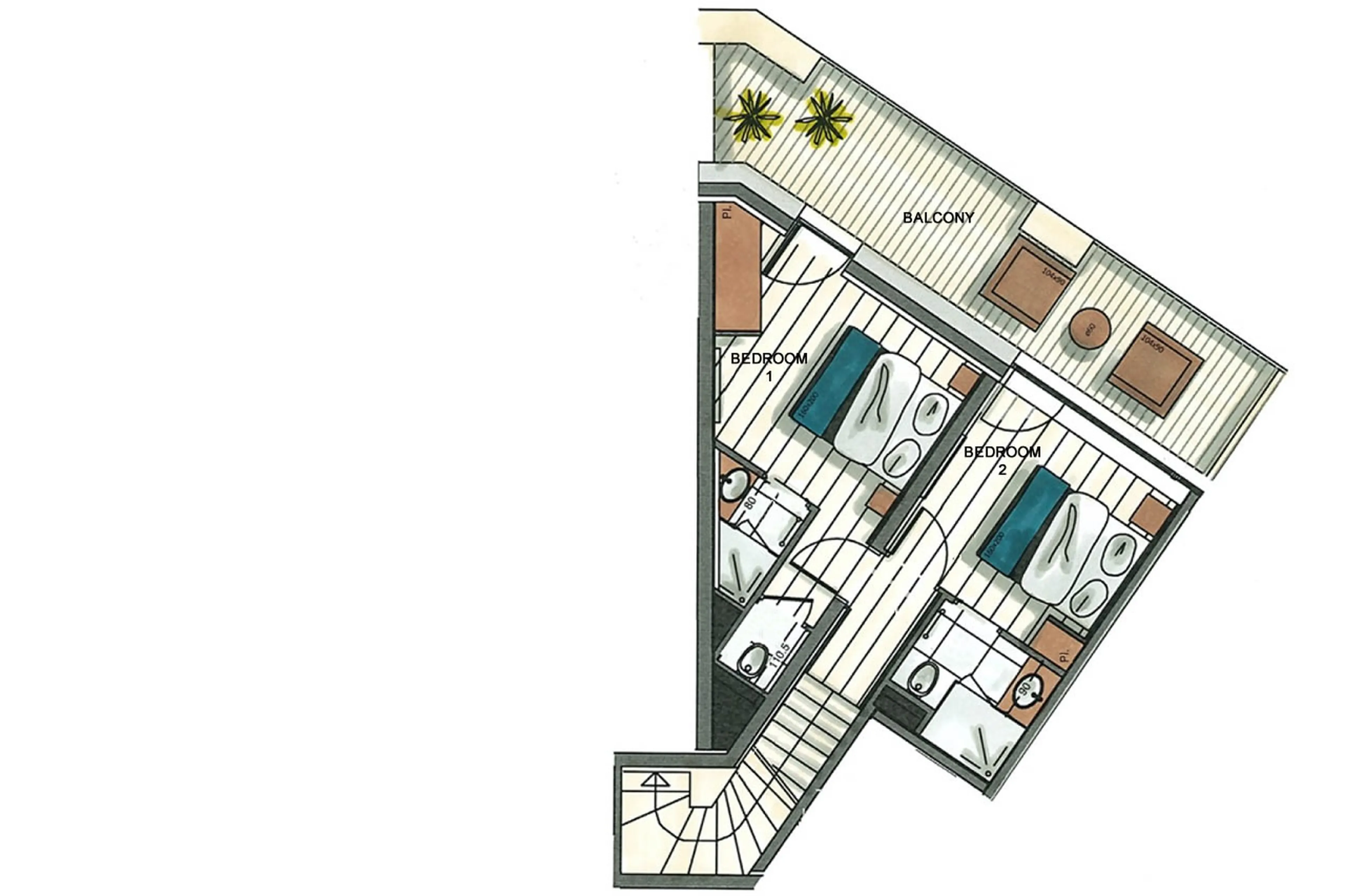 Lower level floor plan of Apartment Alaska Lodge 4
