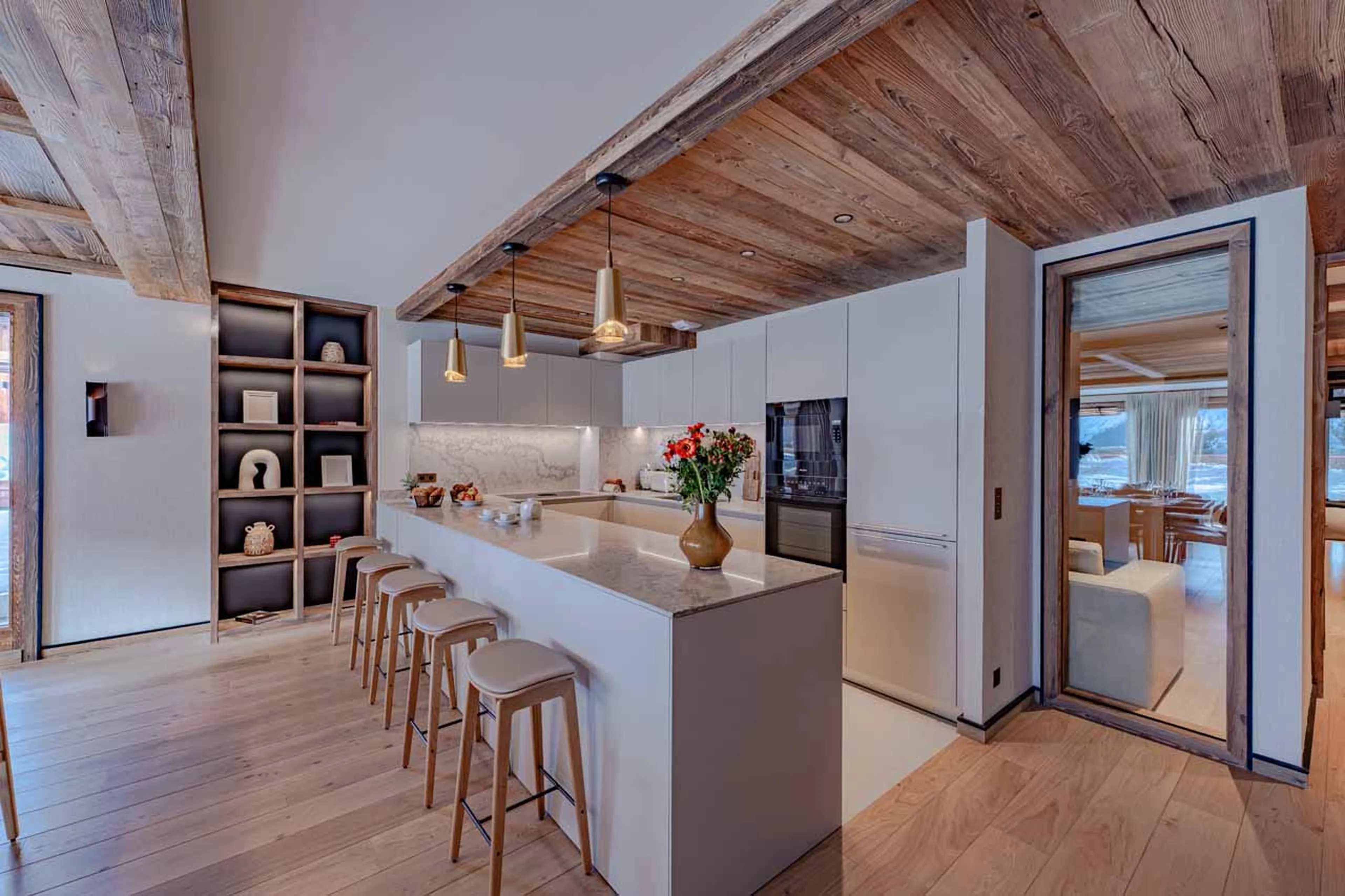 Kitchen bar seating at Apartment Alba 101 in Meribel