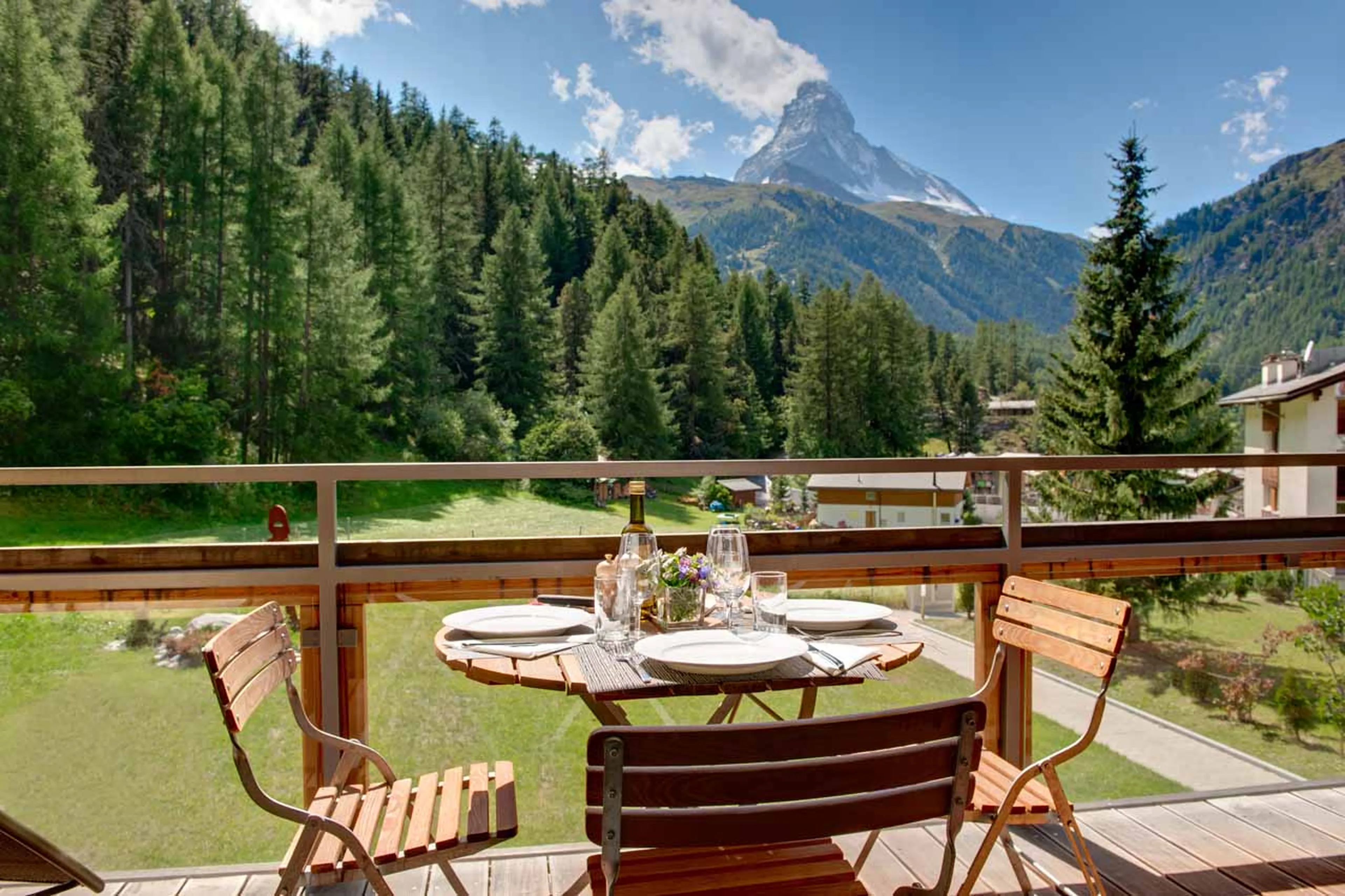 Balcony view from Beautiful location of Beautiful location of Chalet Altesse in Zermatt