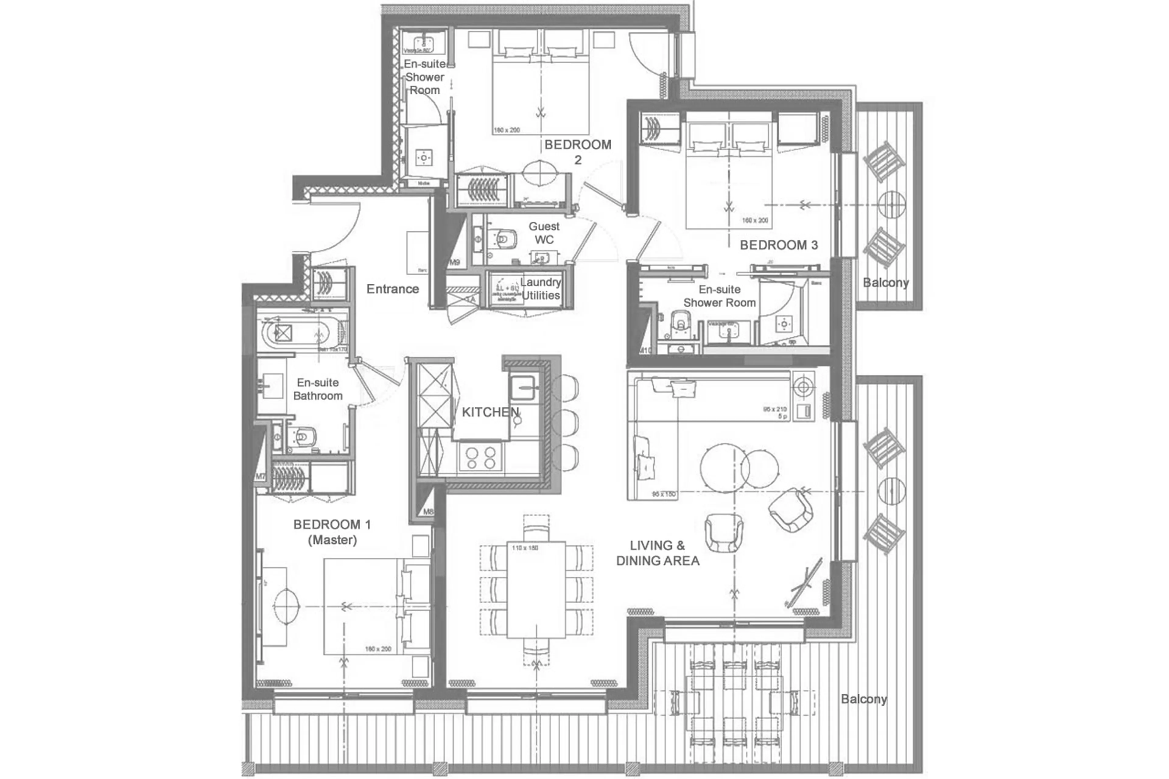 Floor plan of Apartment Antares Mira 102 in Meribel