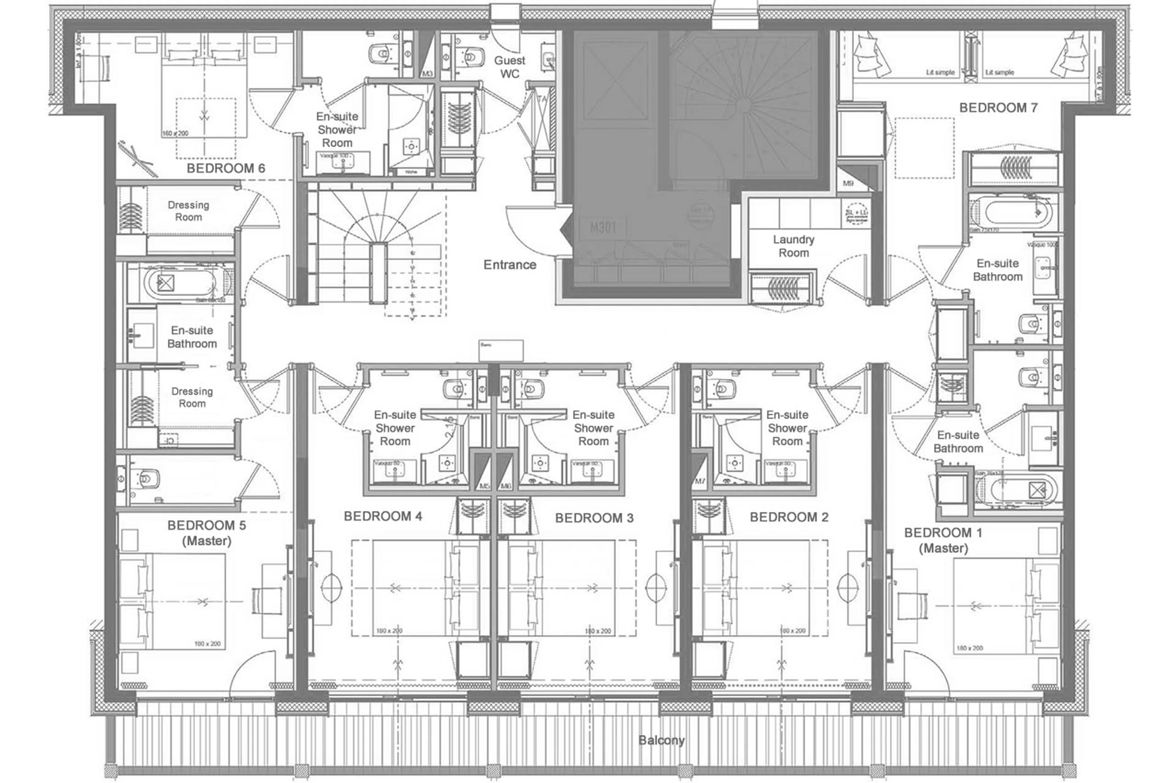 Lower level floor plan of Apartment Antares Mira 301 in Meribel