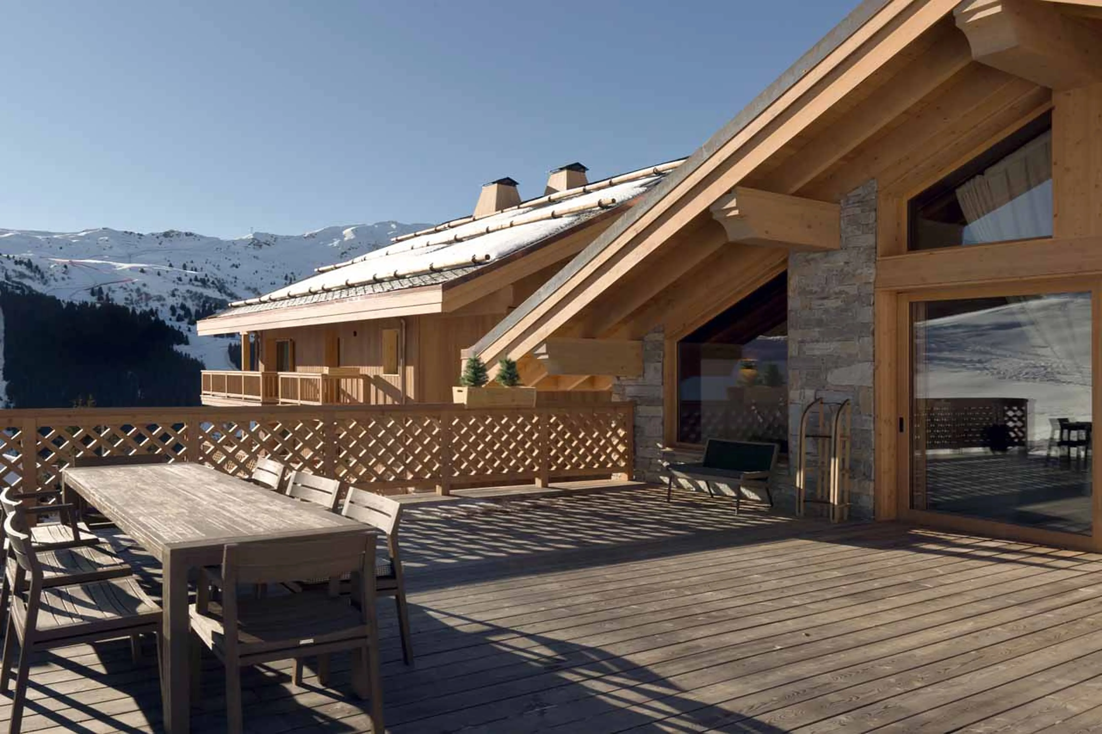 Terrace at Apartment Antares Naos 204D in Meribel
