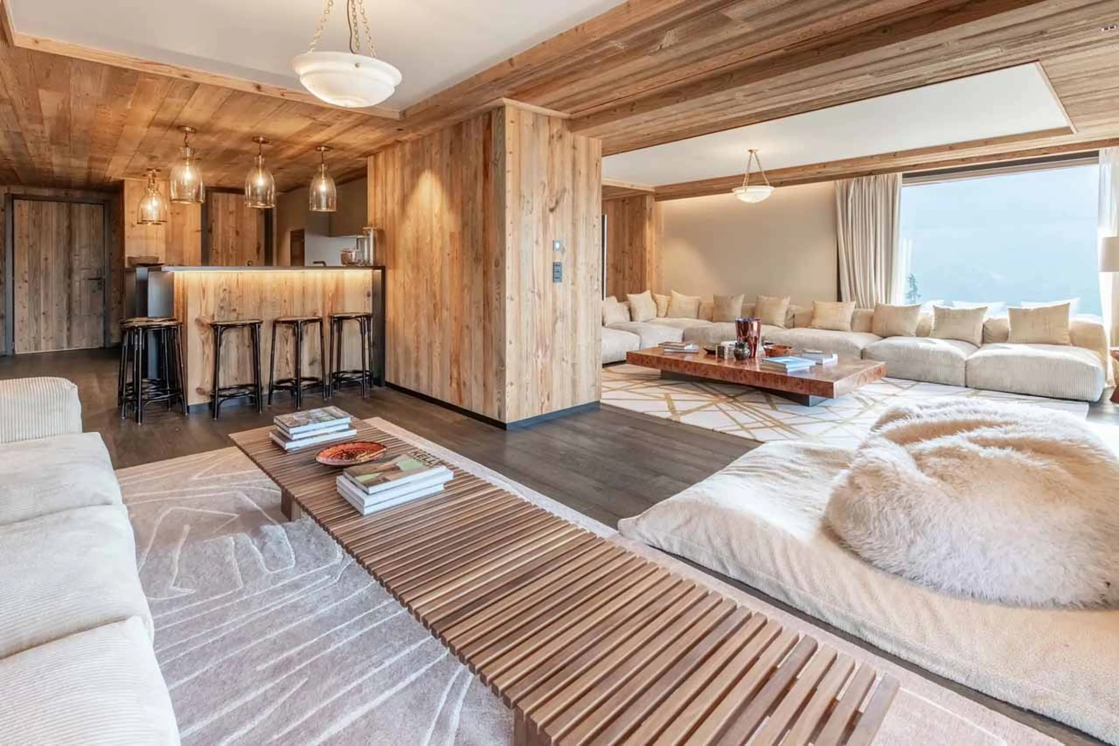 Living area and kitchen at Apartment Antares Sirius 401 in Meribel