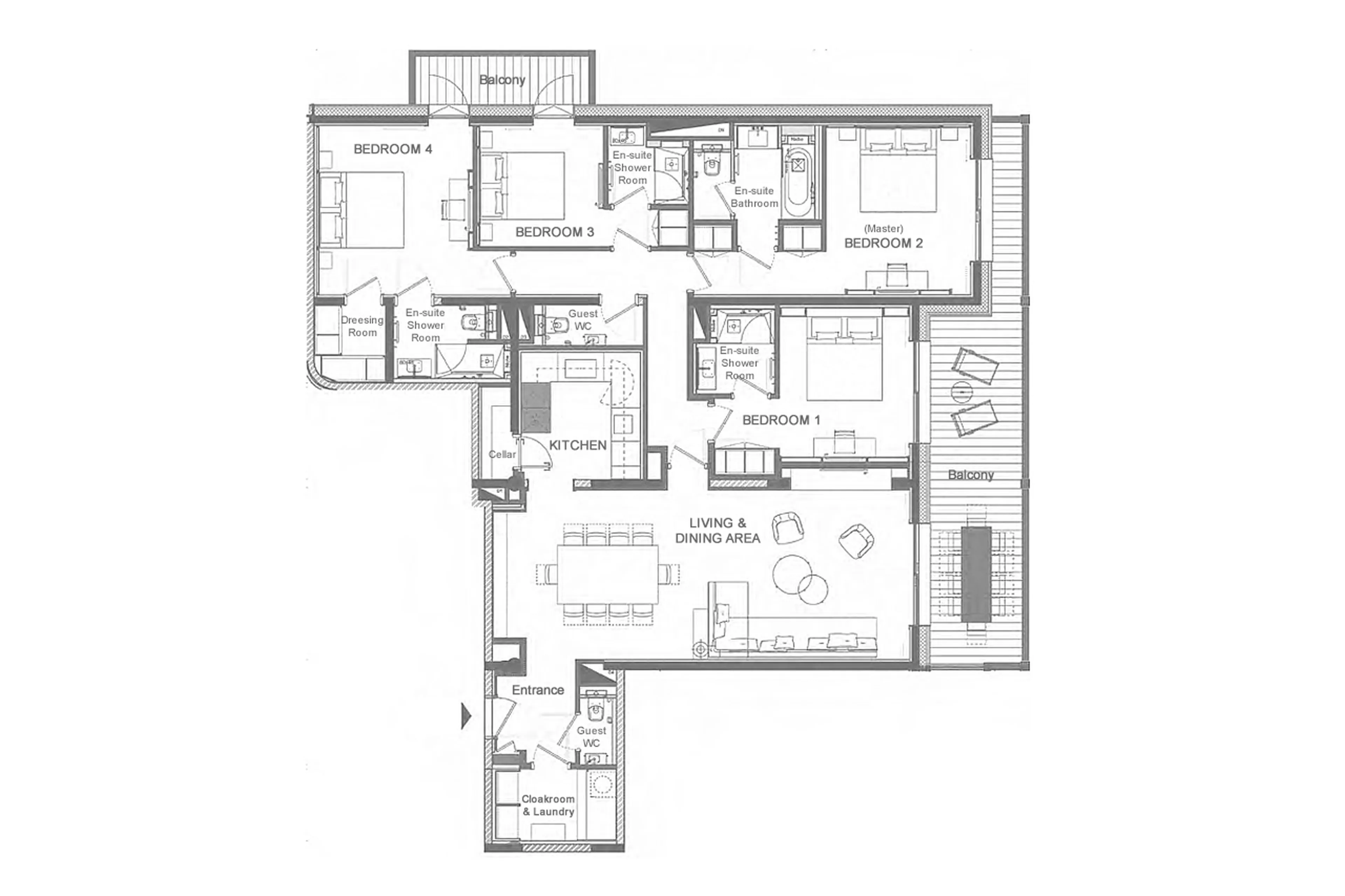 Floor plan of Apartment Antares Sirius 402 in Meribel