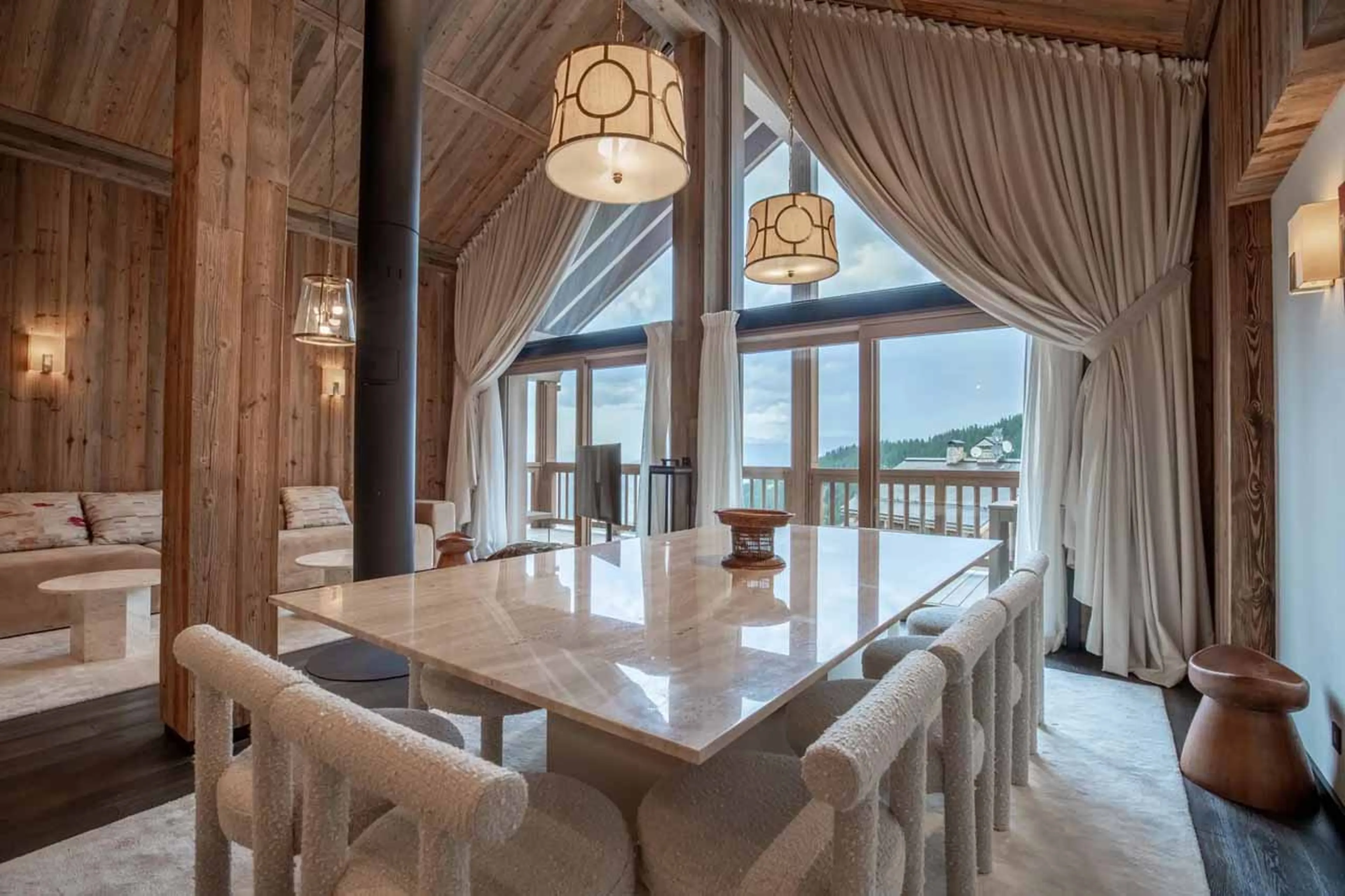 Dining table at Apartment Antares Sirius 501 in Meribel