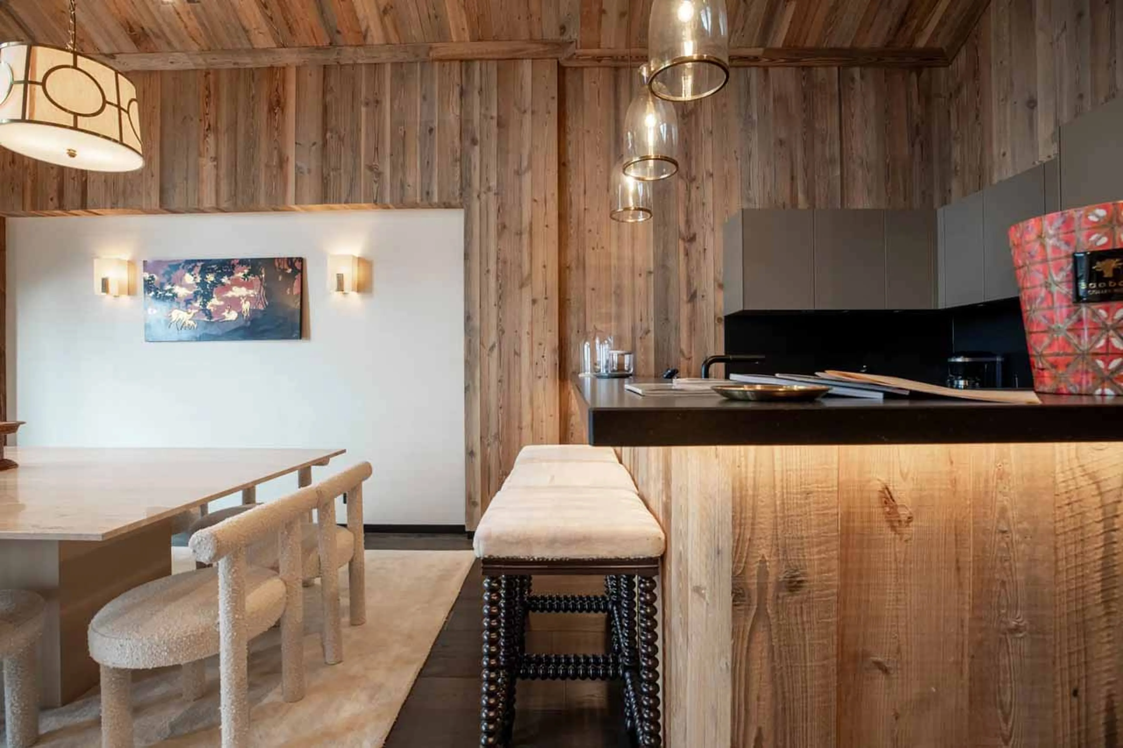 Kitchen bar seating at Apartment Antares Sirius 501 in Meribel