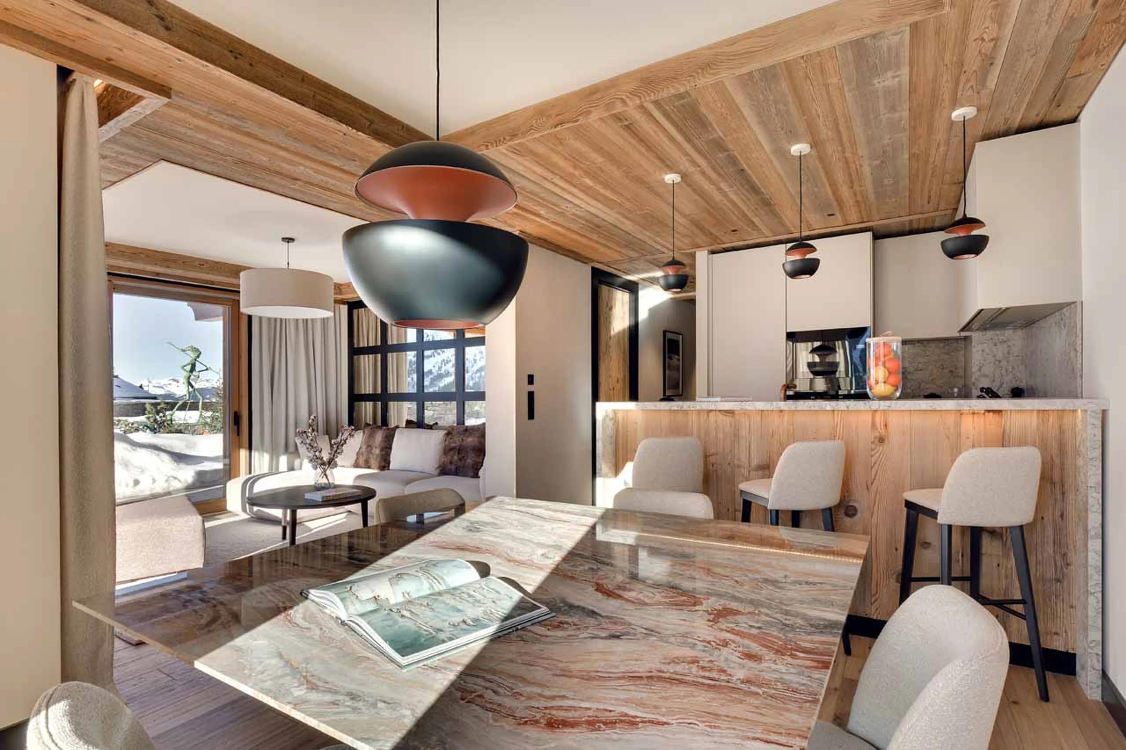 Dining table at Apartment Antares Stella 001 in Meribel