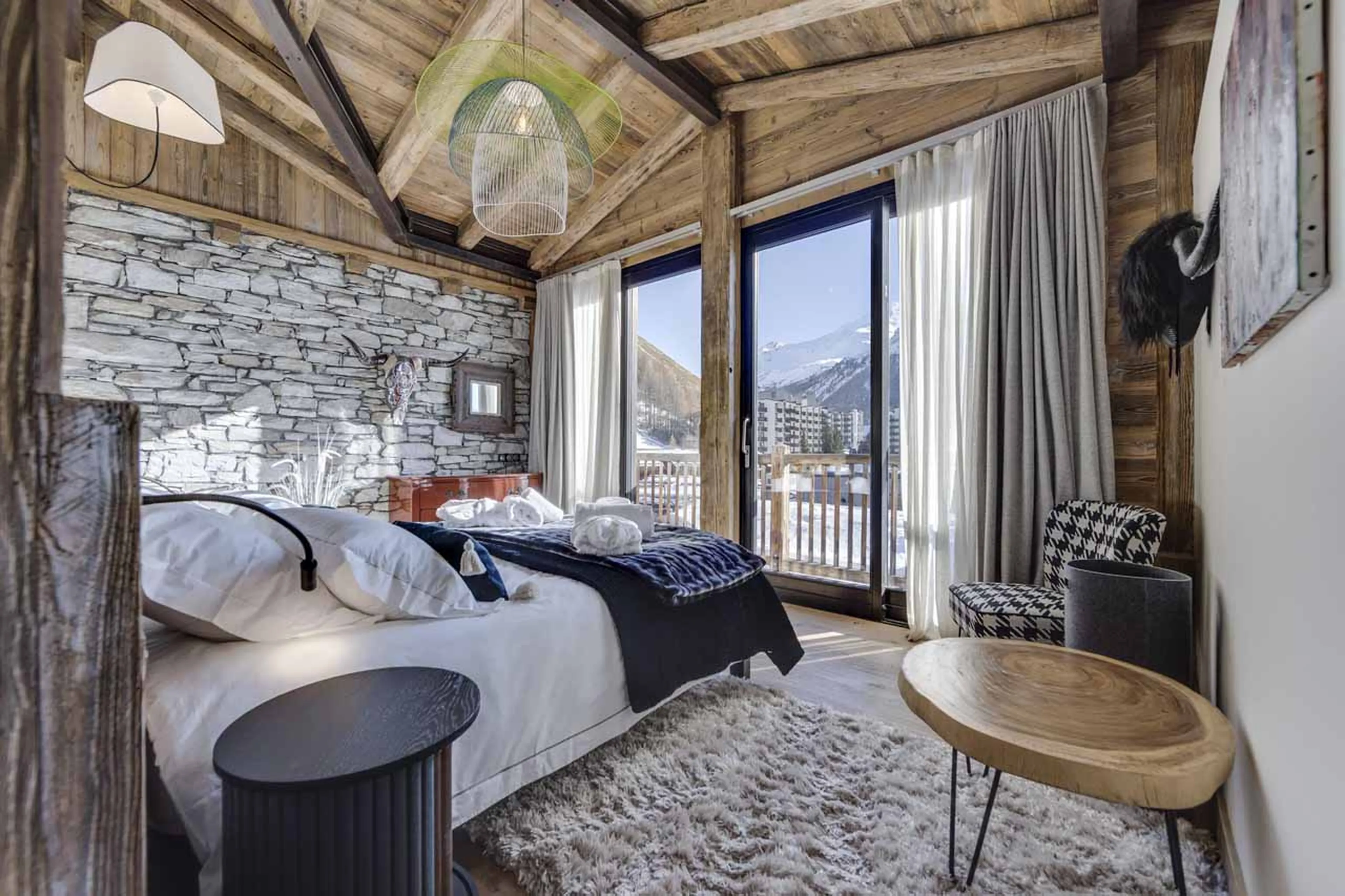 Bedroom three at Chalet Artemis in Val d'Isere