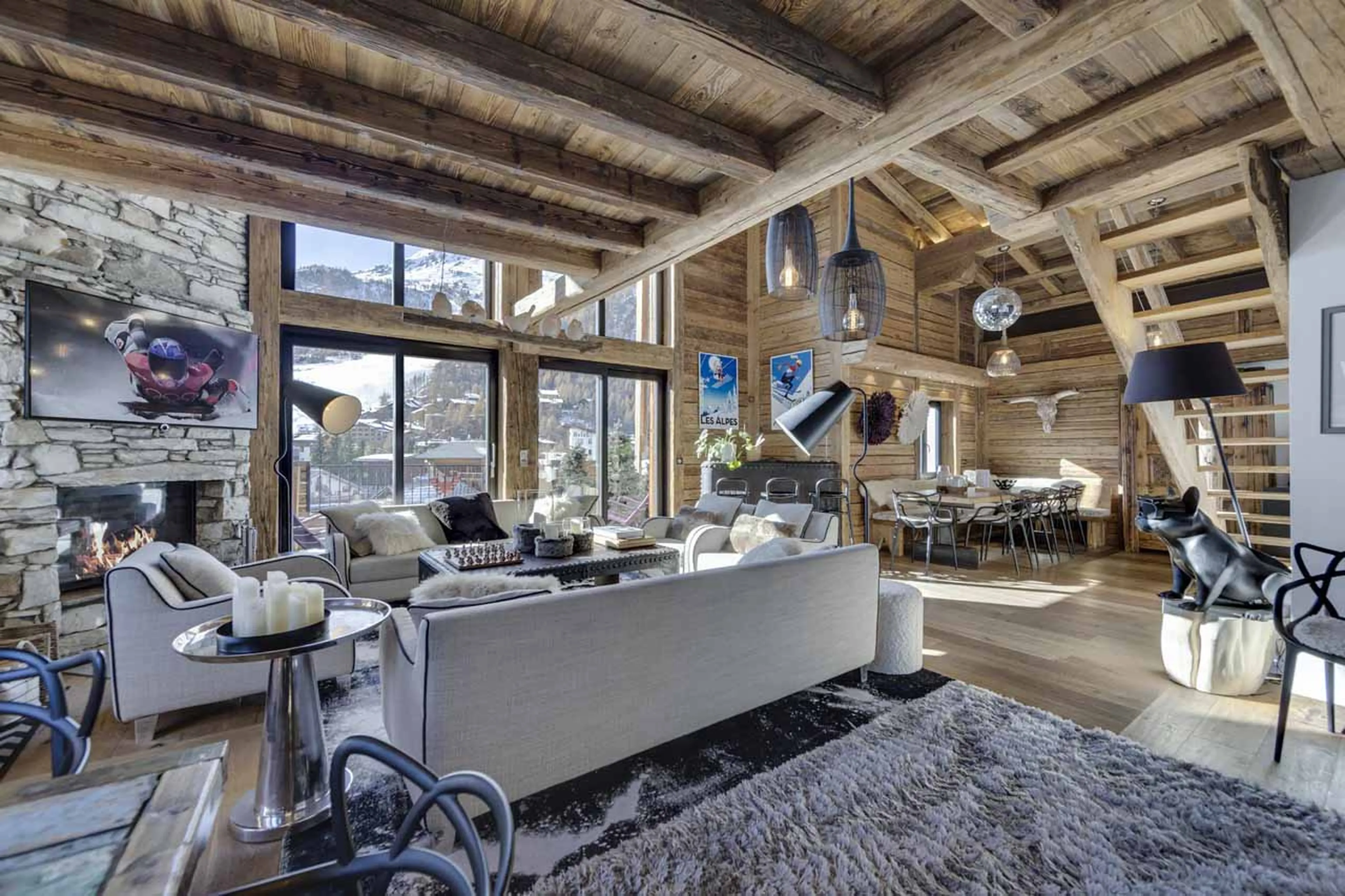 Living room at Chalet Artemis in Val d'Isere