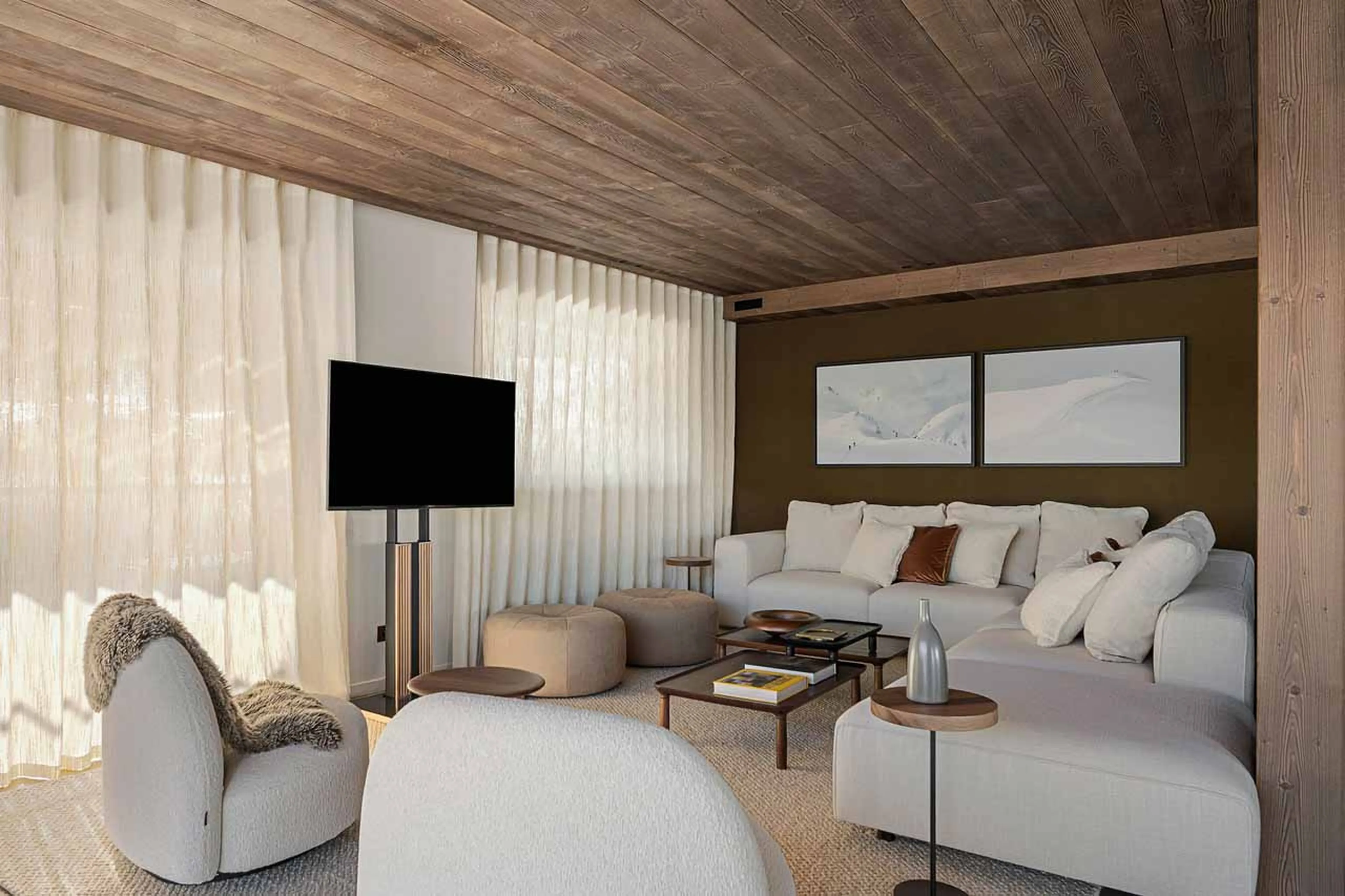 Living area in Atmosphere Apartment 902, Courchevel 1850