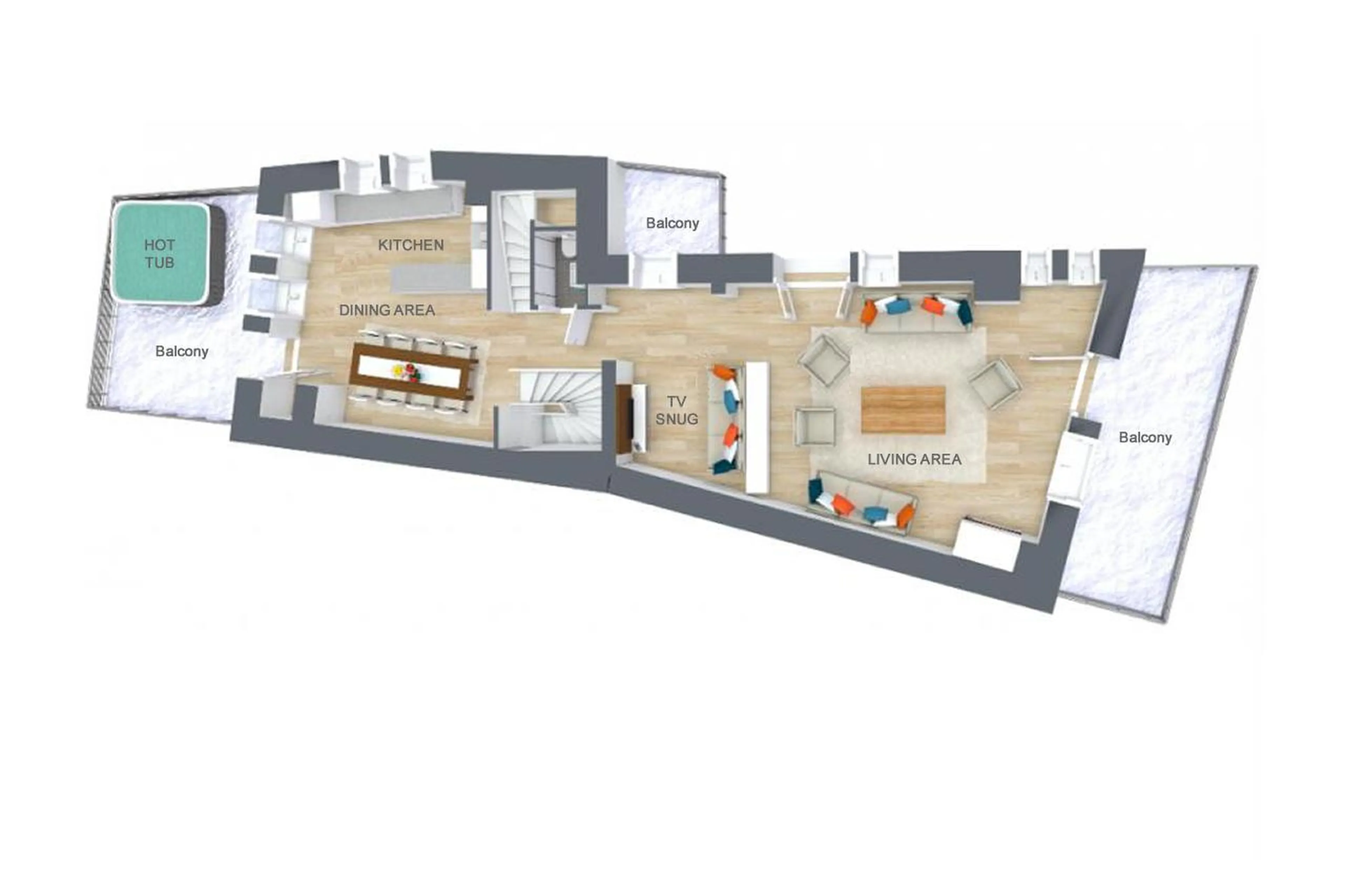 Level 3 floor plan of Apartment Aurora in Val d'Isere