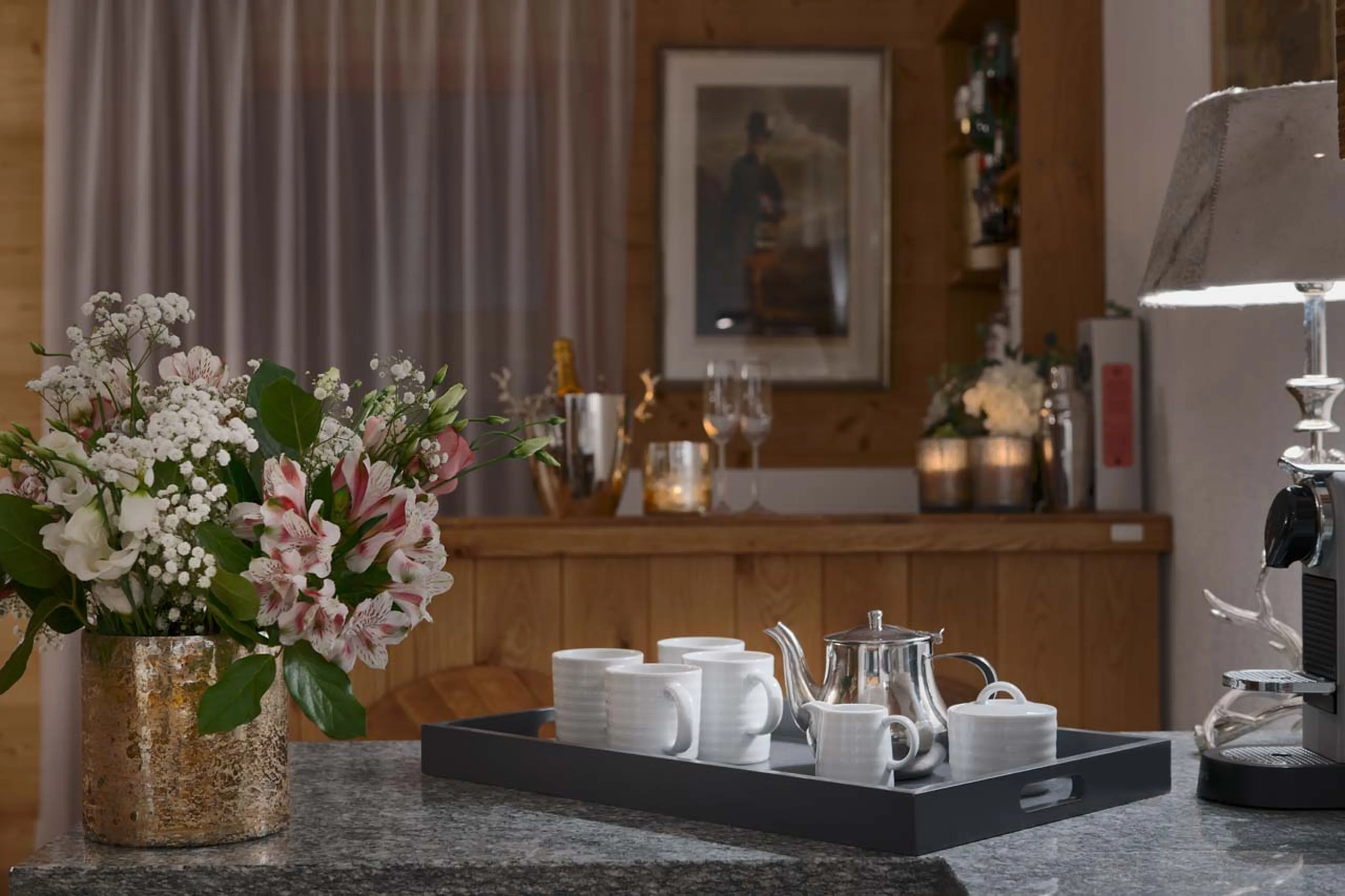 Kitchen counter at Apartment Aviemore in Les Gets