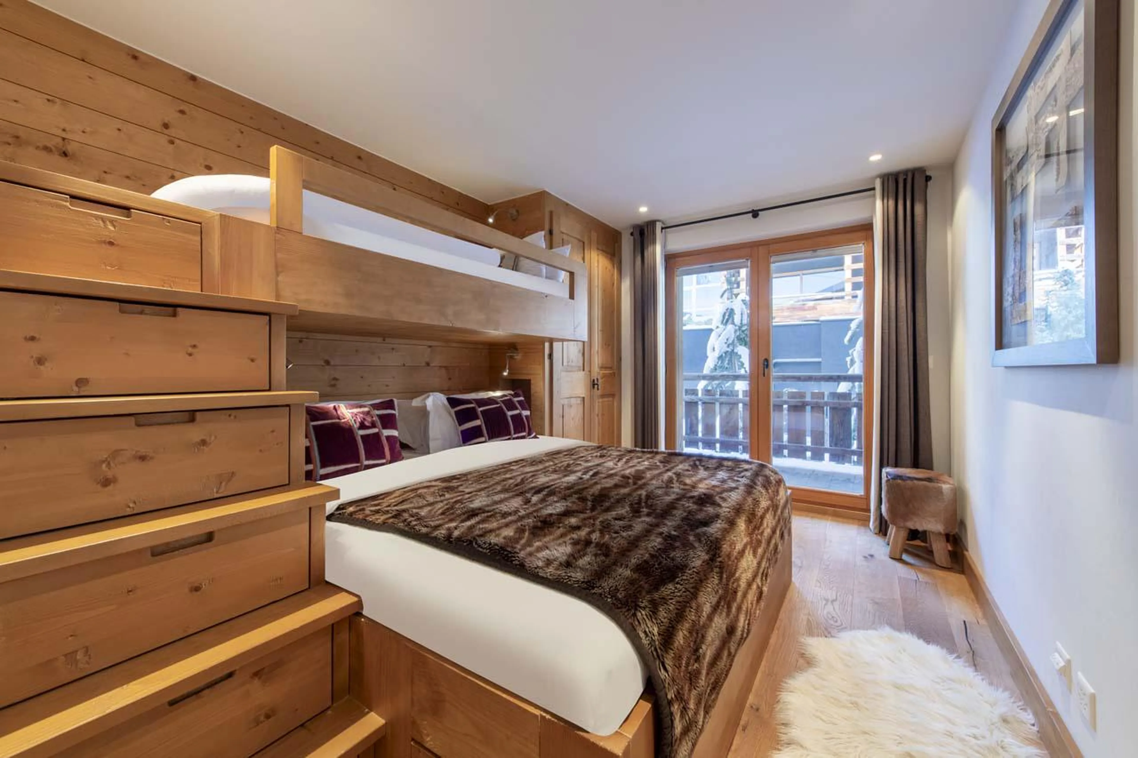 Bedroom three at Apartment Basalte in Verbier