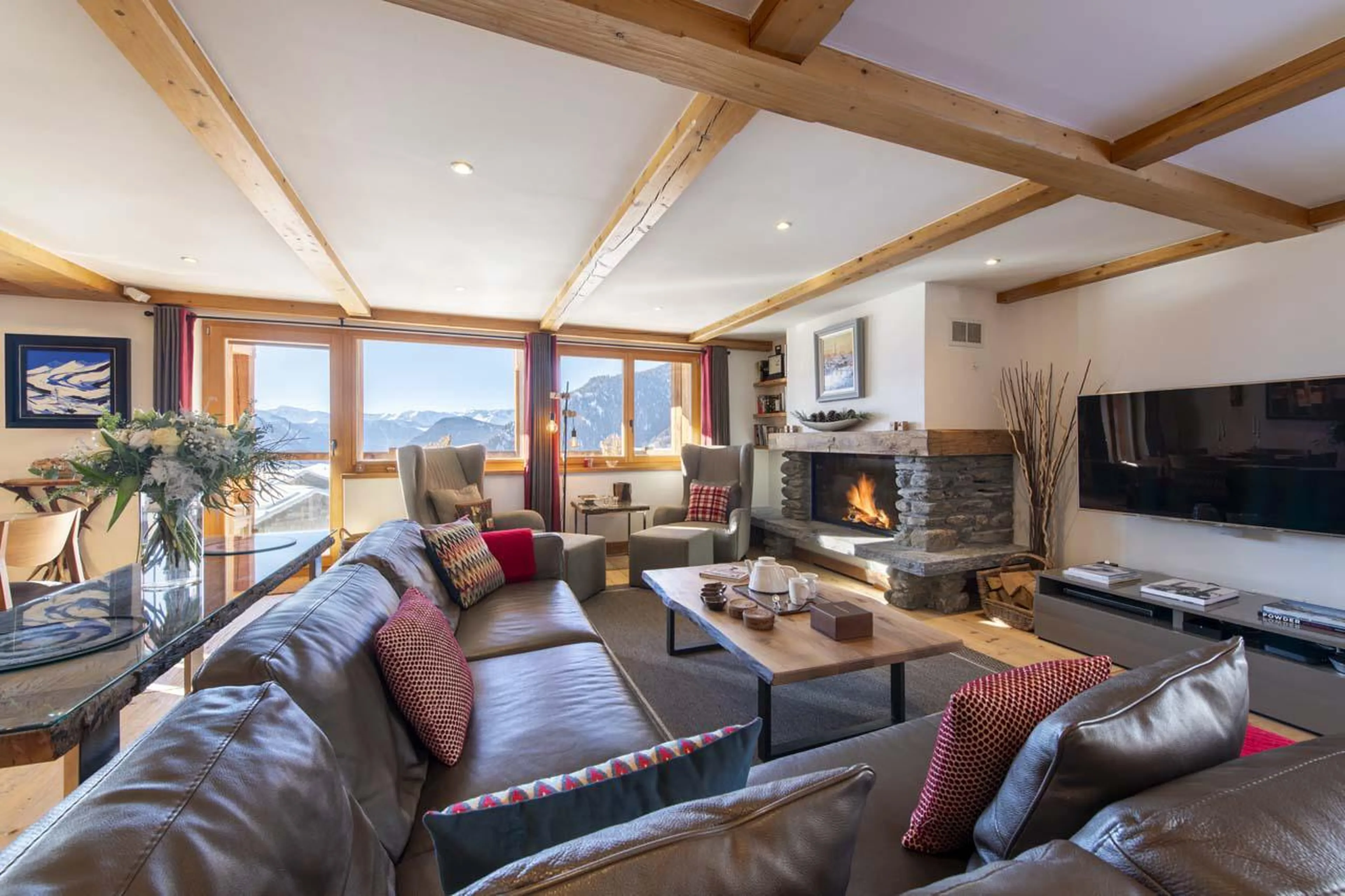 Living area at Apartment Basalte in Verbier