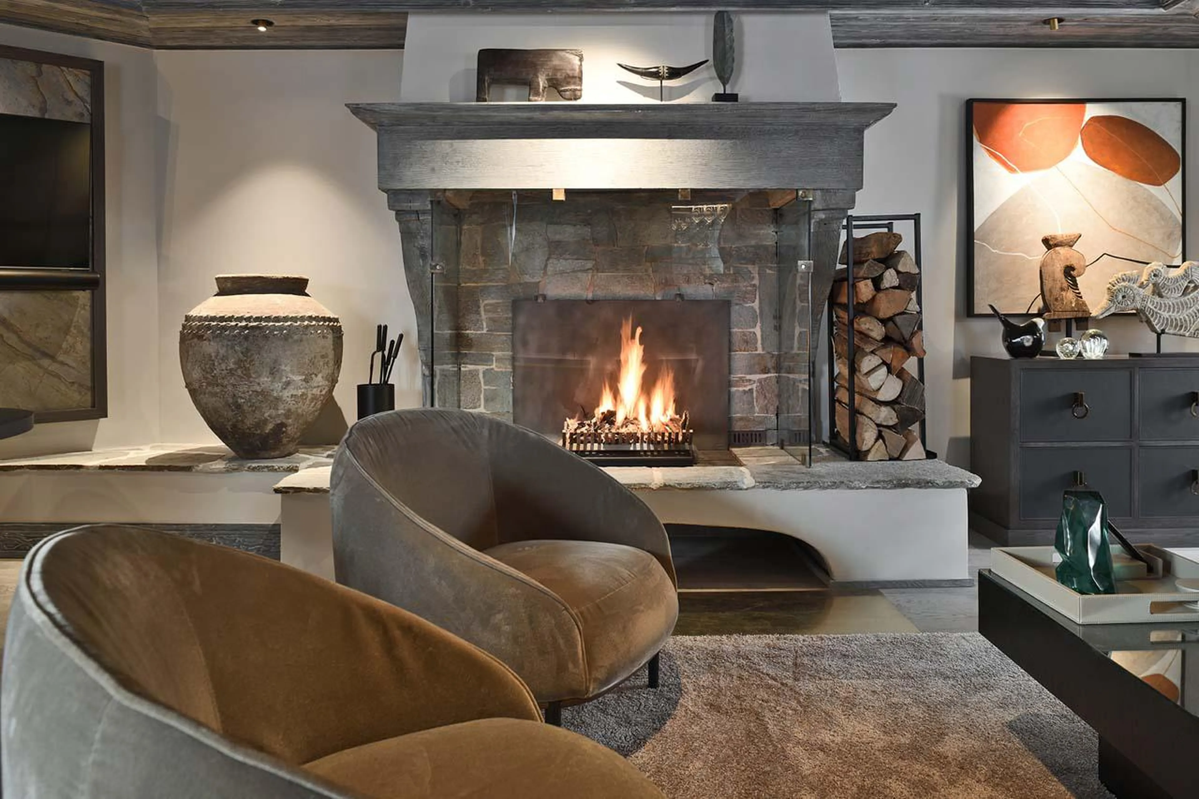 Living area at Apartment Belvedere in Courchevel 1850