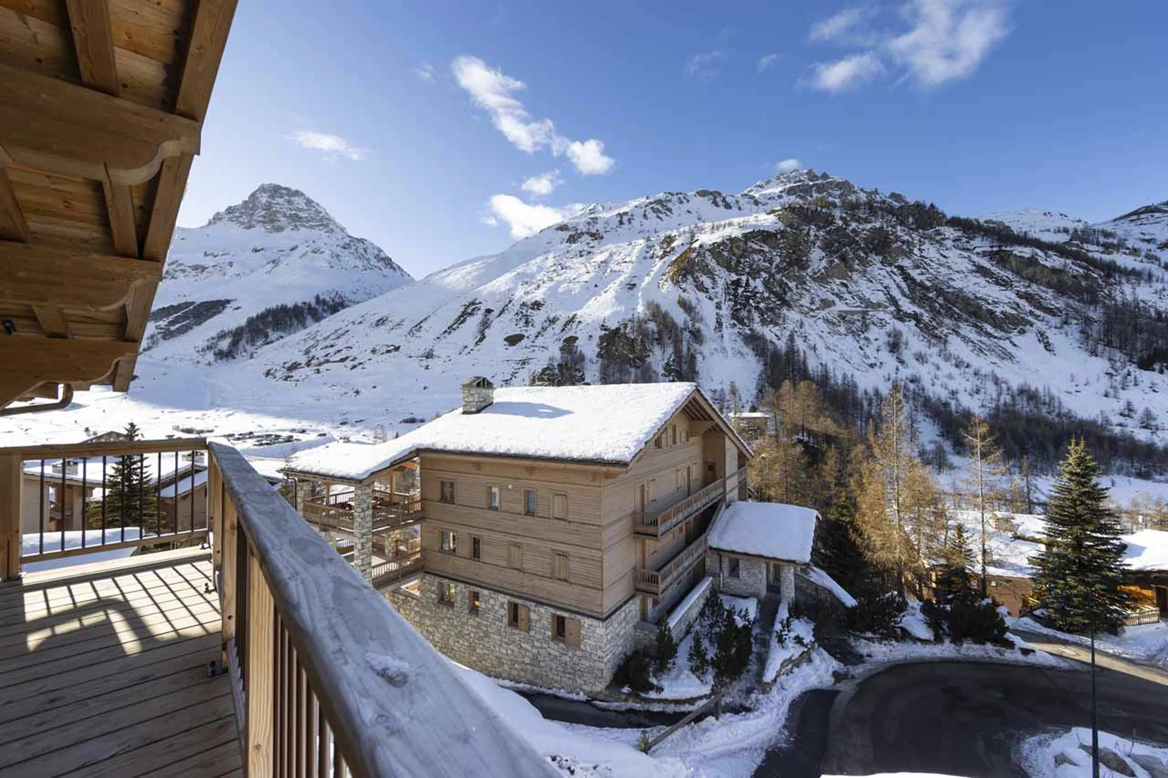Balcony views at Apartment Bergerie 203 in Val d'Isere