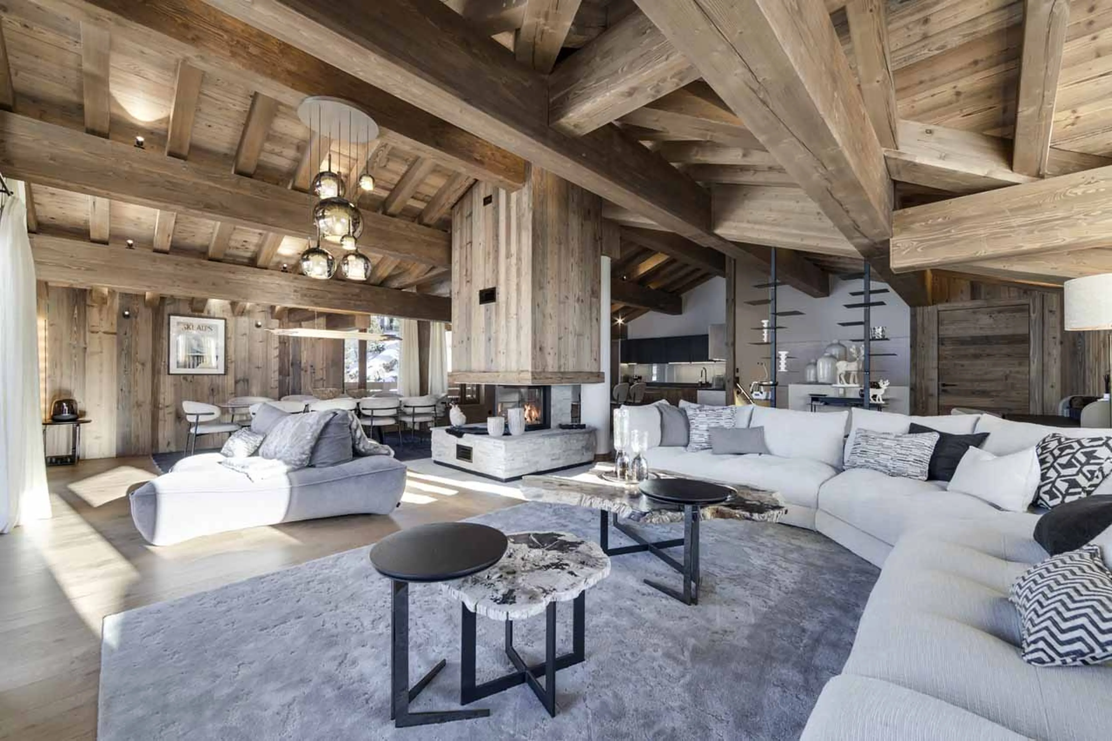 Open-plan living area at Apartment Bergerie 203 in Val d'Isere