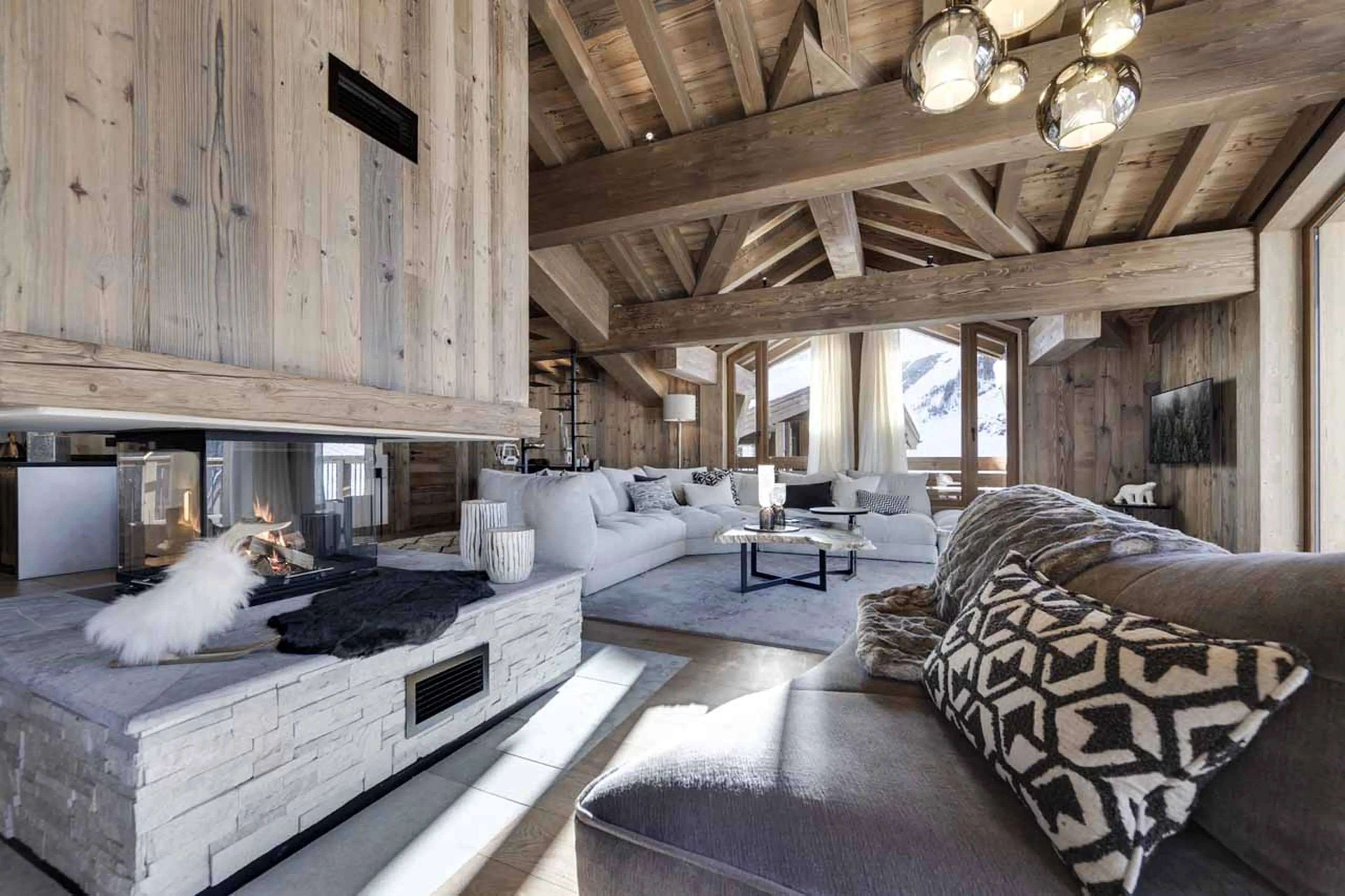 Fireplace at Apartment Bergerie 203 in Val d'Isere