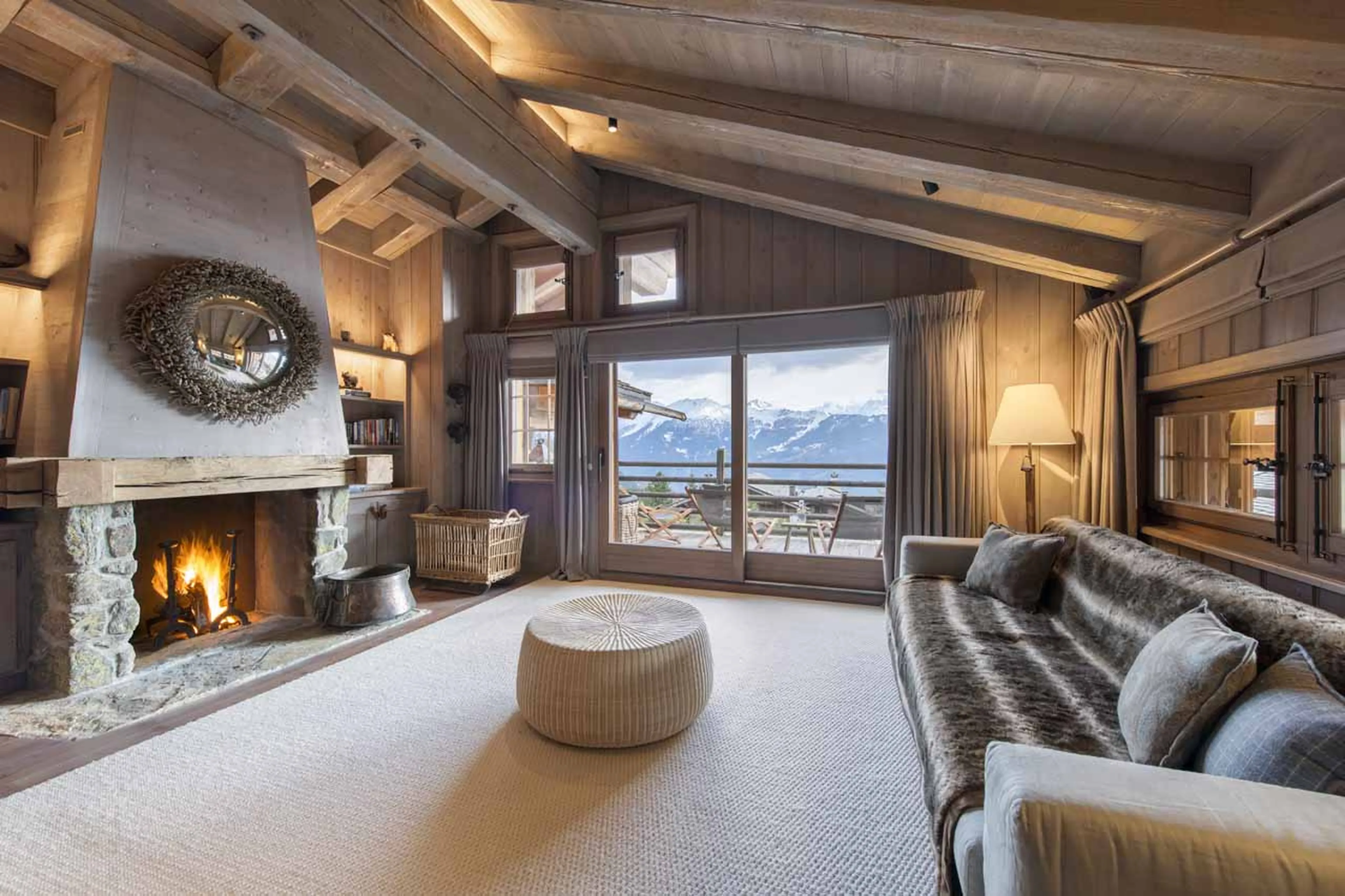 Fireplace at Apartment Breithorn in Verbier