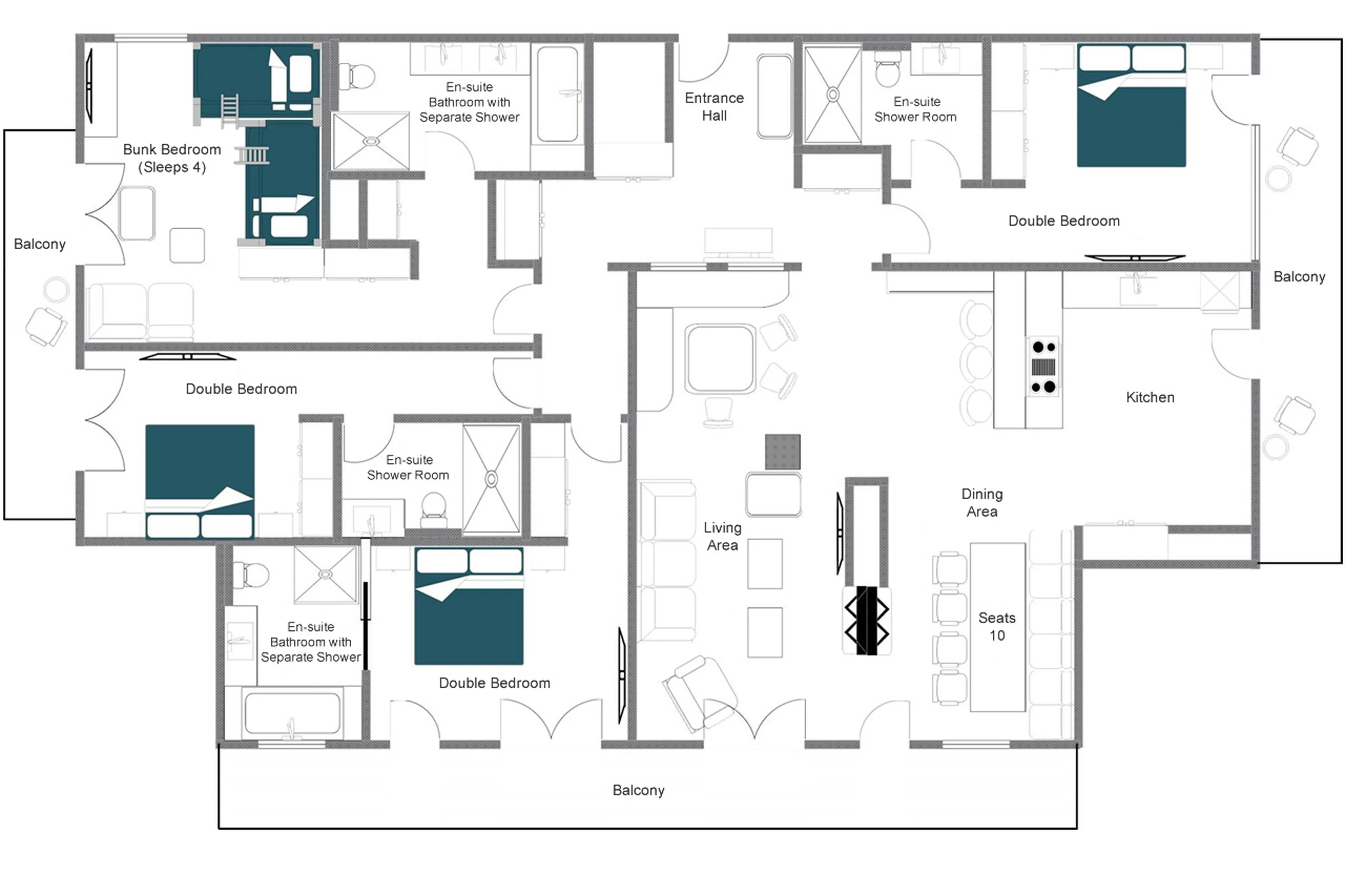 Level 3 floor plan of Apartment Brunnenhof 11 in Lech