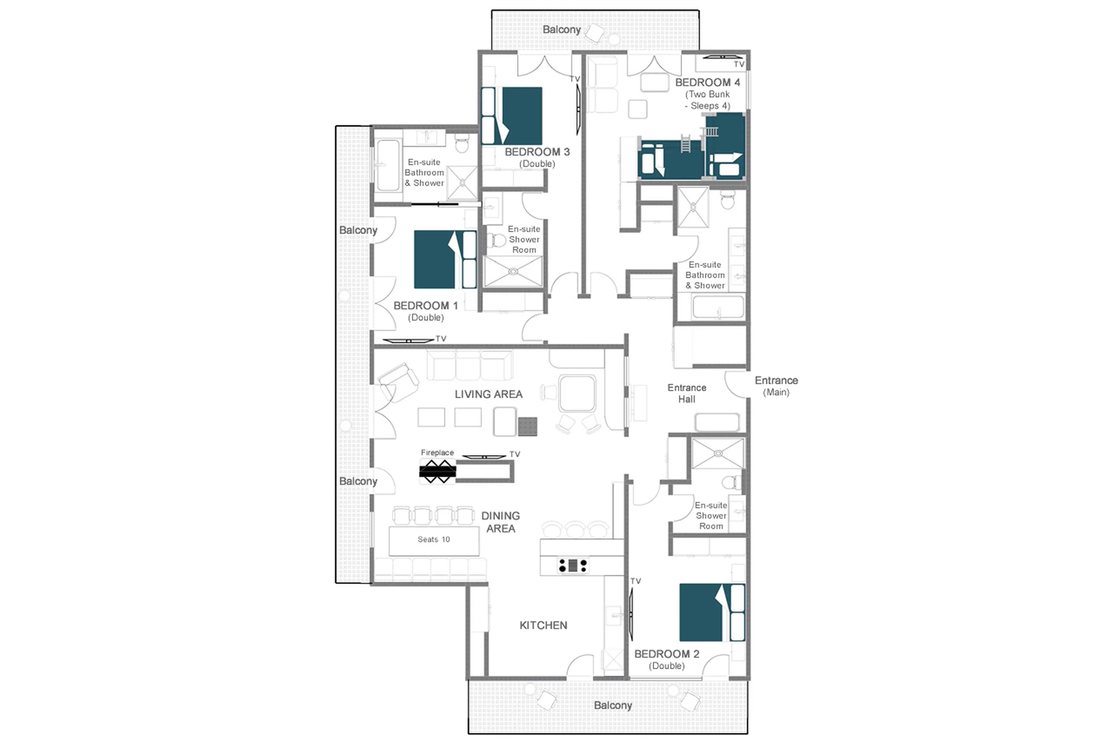 Level 3 floor plan of Apartment Brunnenhof 11 in Lech