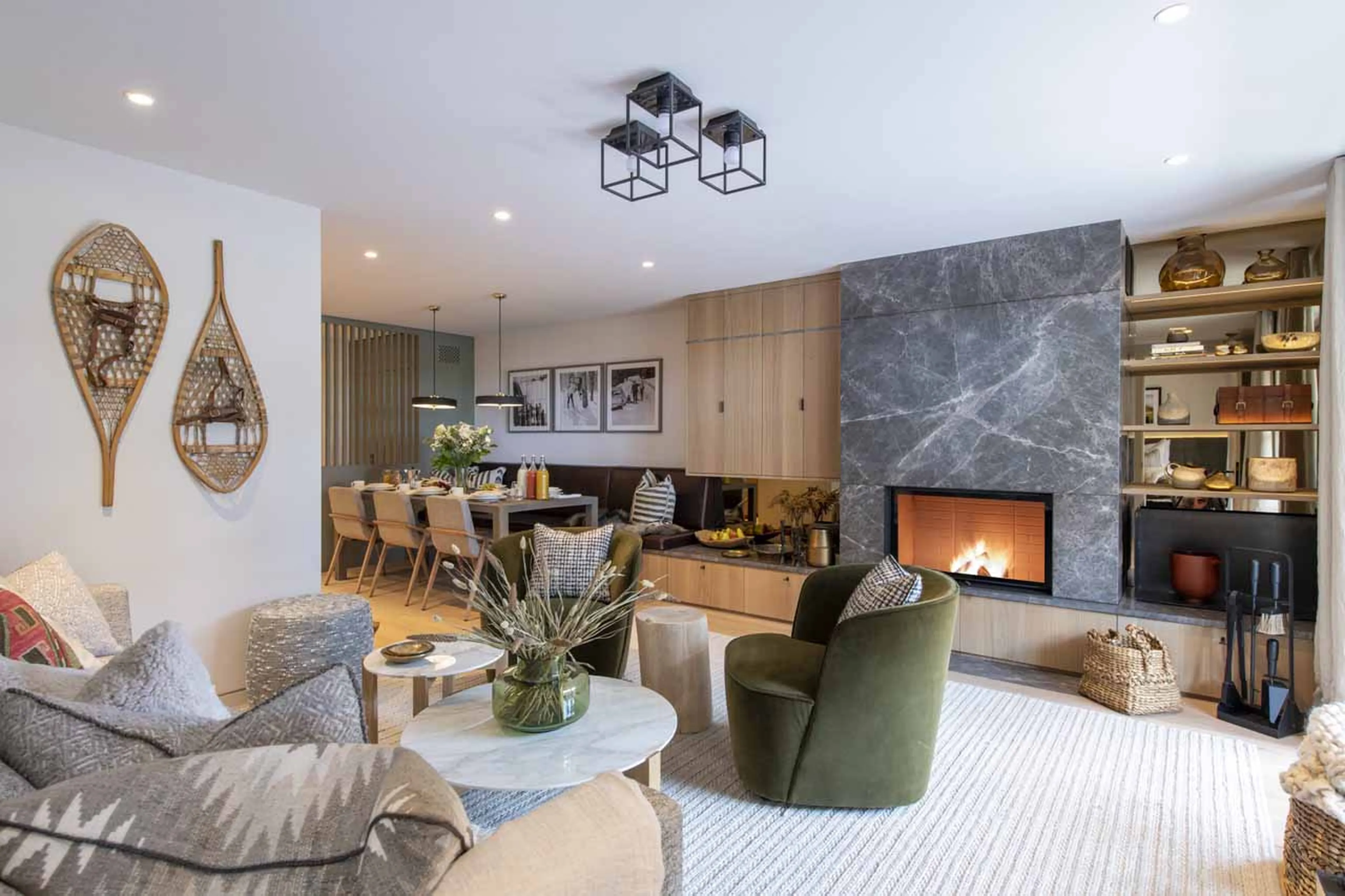 Open plan living area at Apartment Brunnenhof 12 in Lech