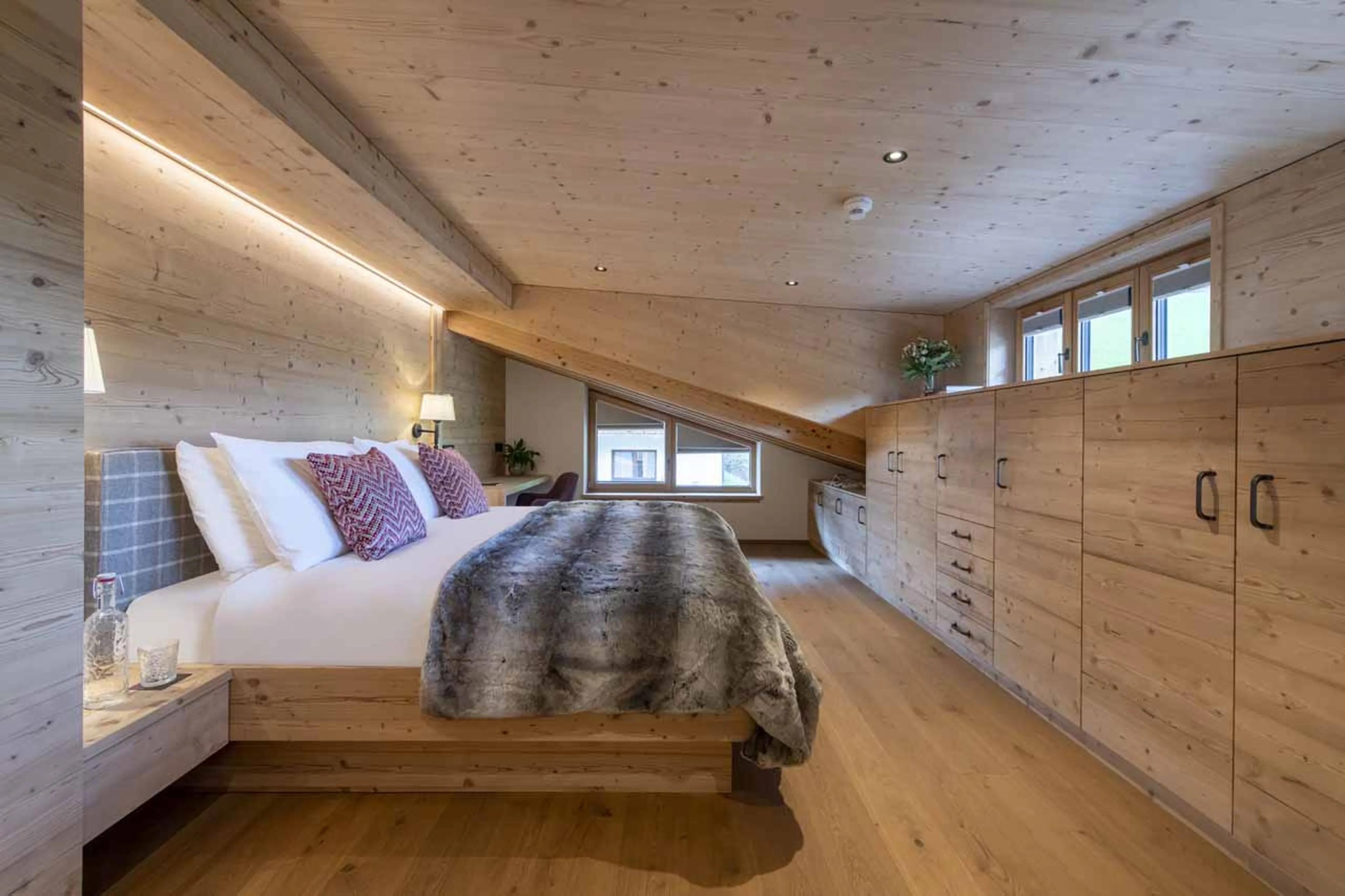Bedroom four at Brunnenhof Penthouse in Lech