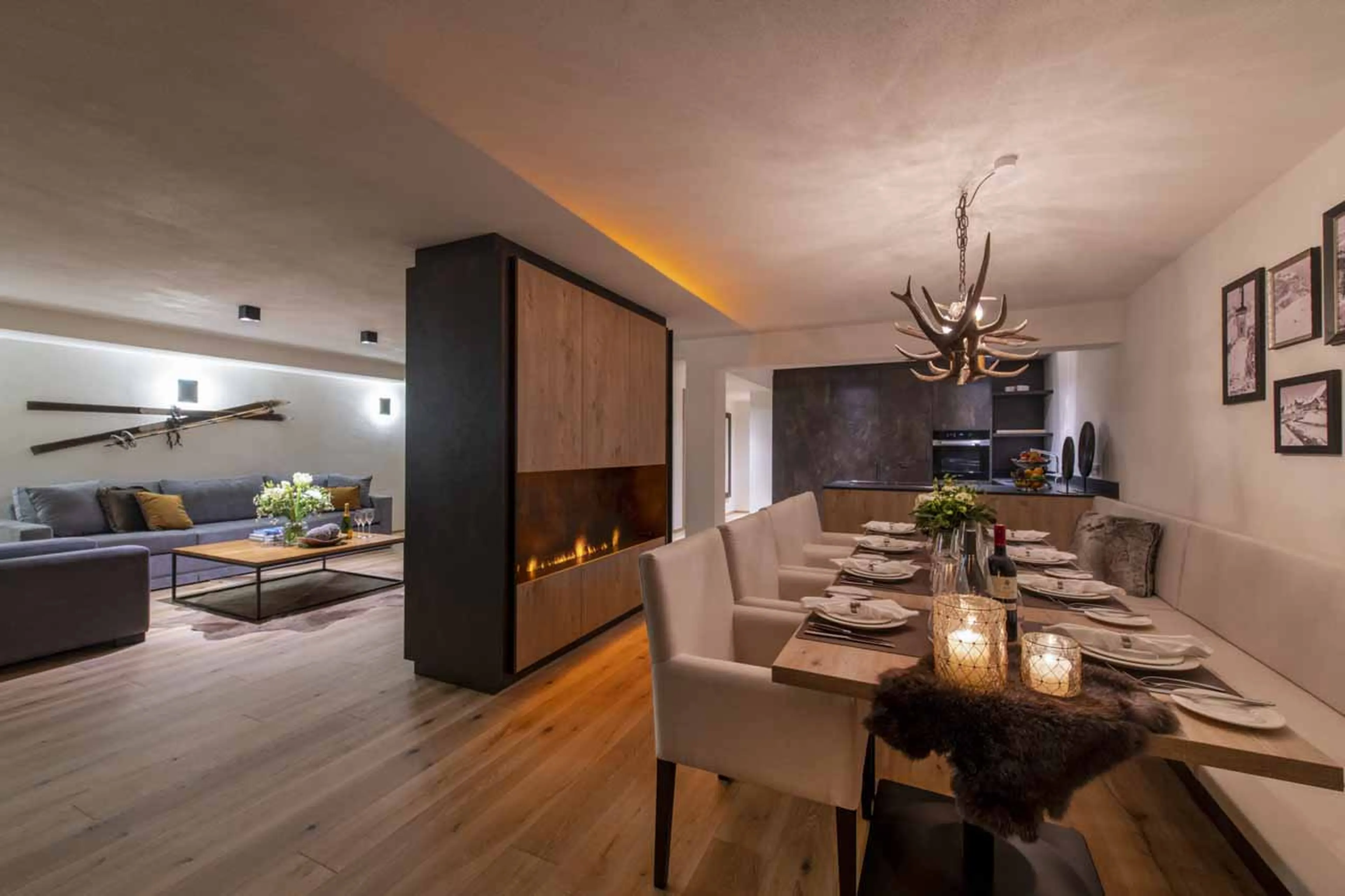 Fireplace at Apartment Brunnenhof 3 in Lech