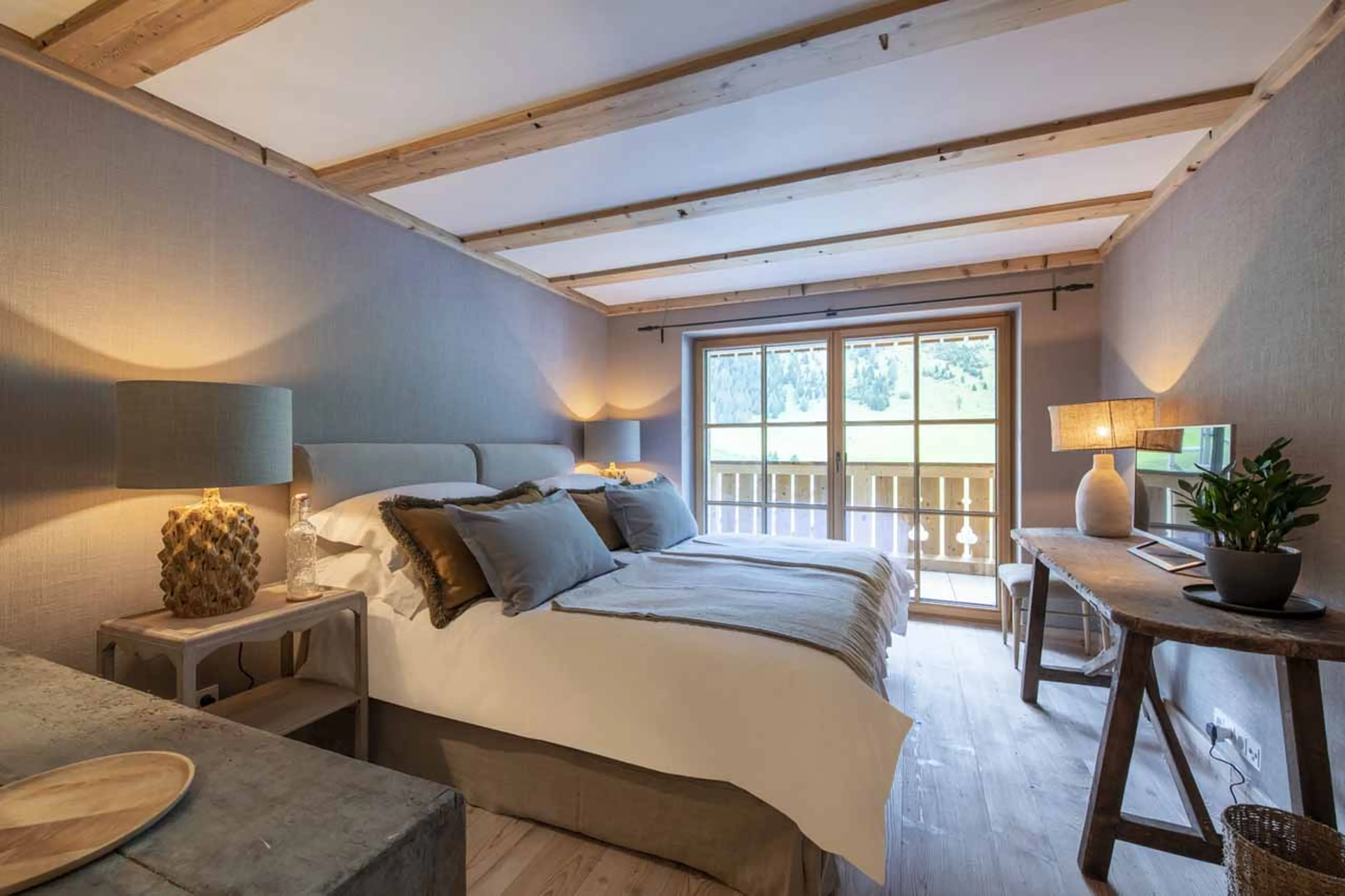 Bedroom one at Apartment Brunnenhof 8 in Lech