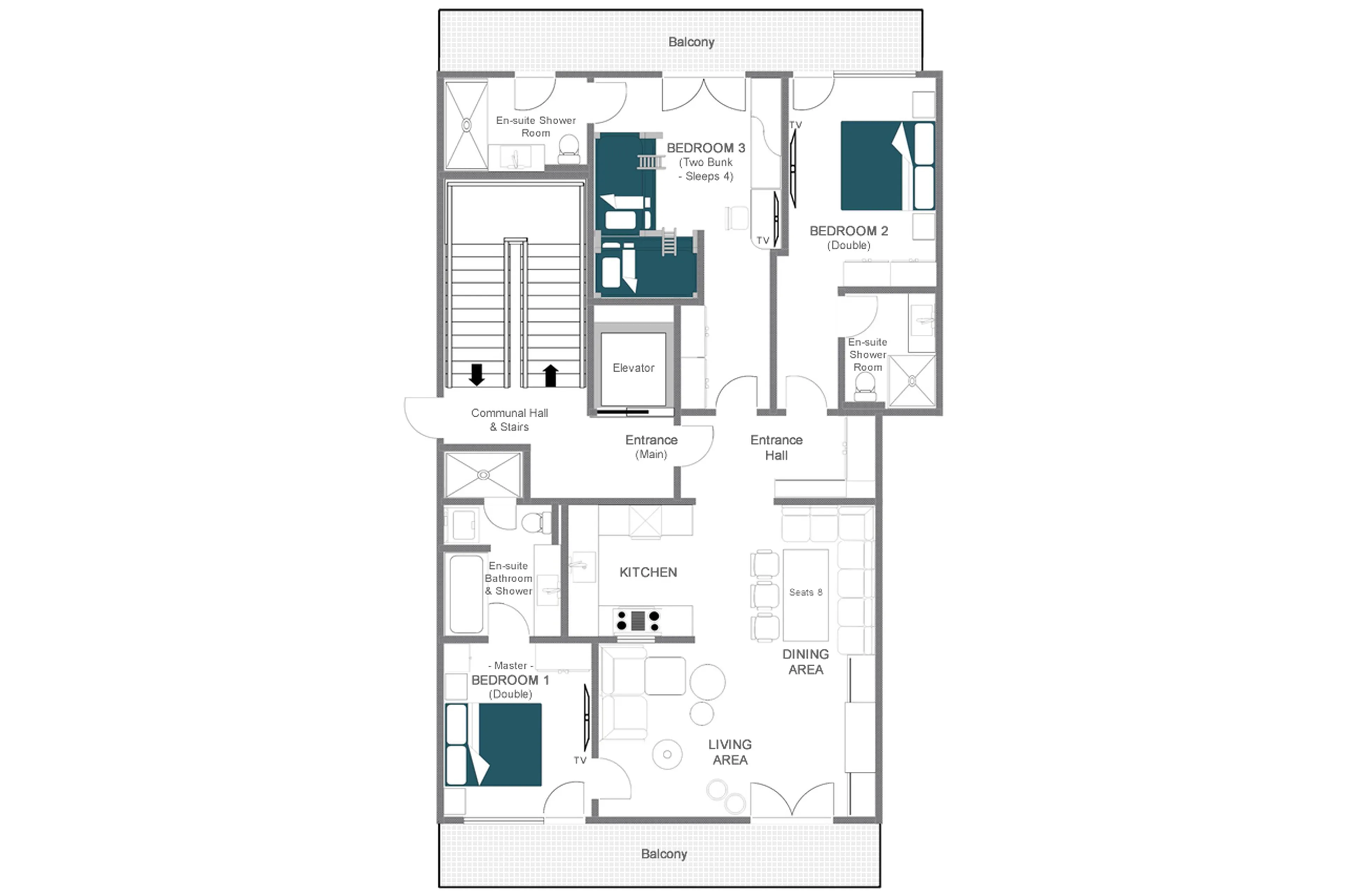Floor plan of  Apartment Brunnenhof 9 in Lech