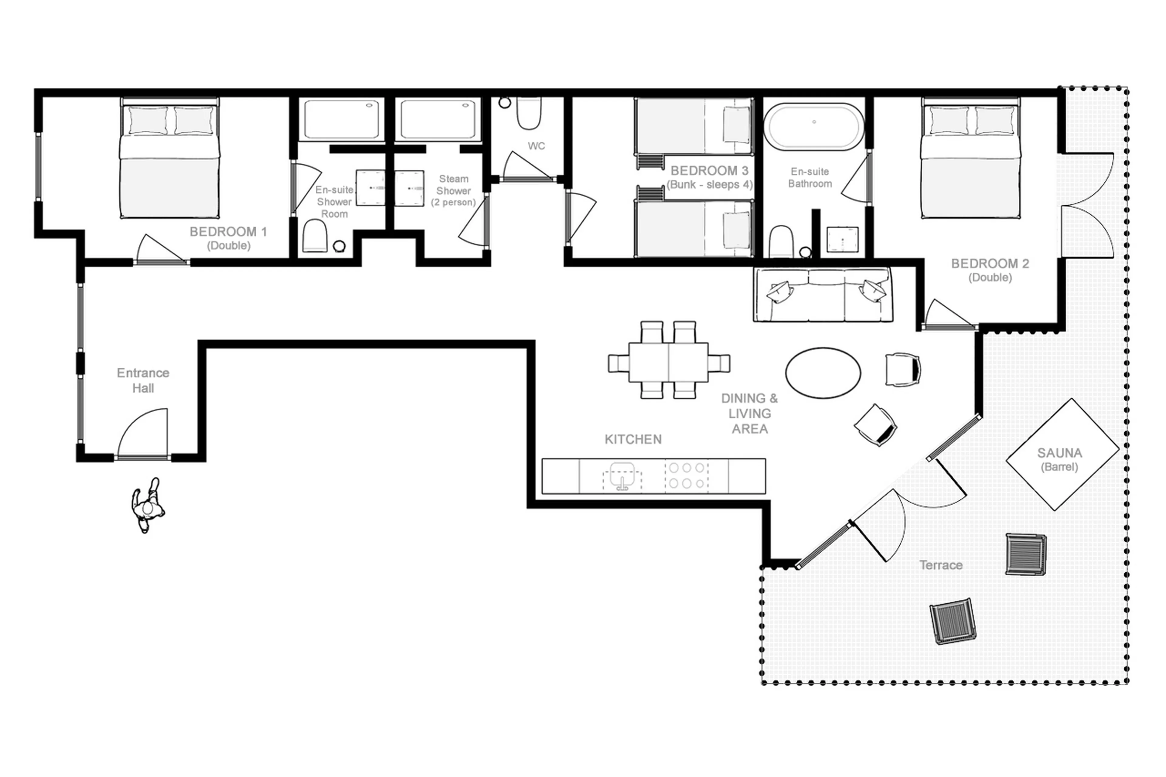 Floor plan for Apartment Cala Sagewood in Val d'Isere
